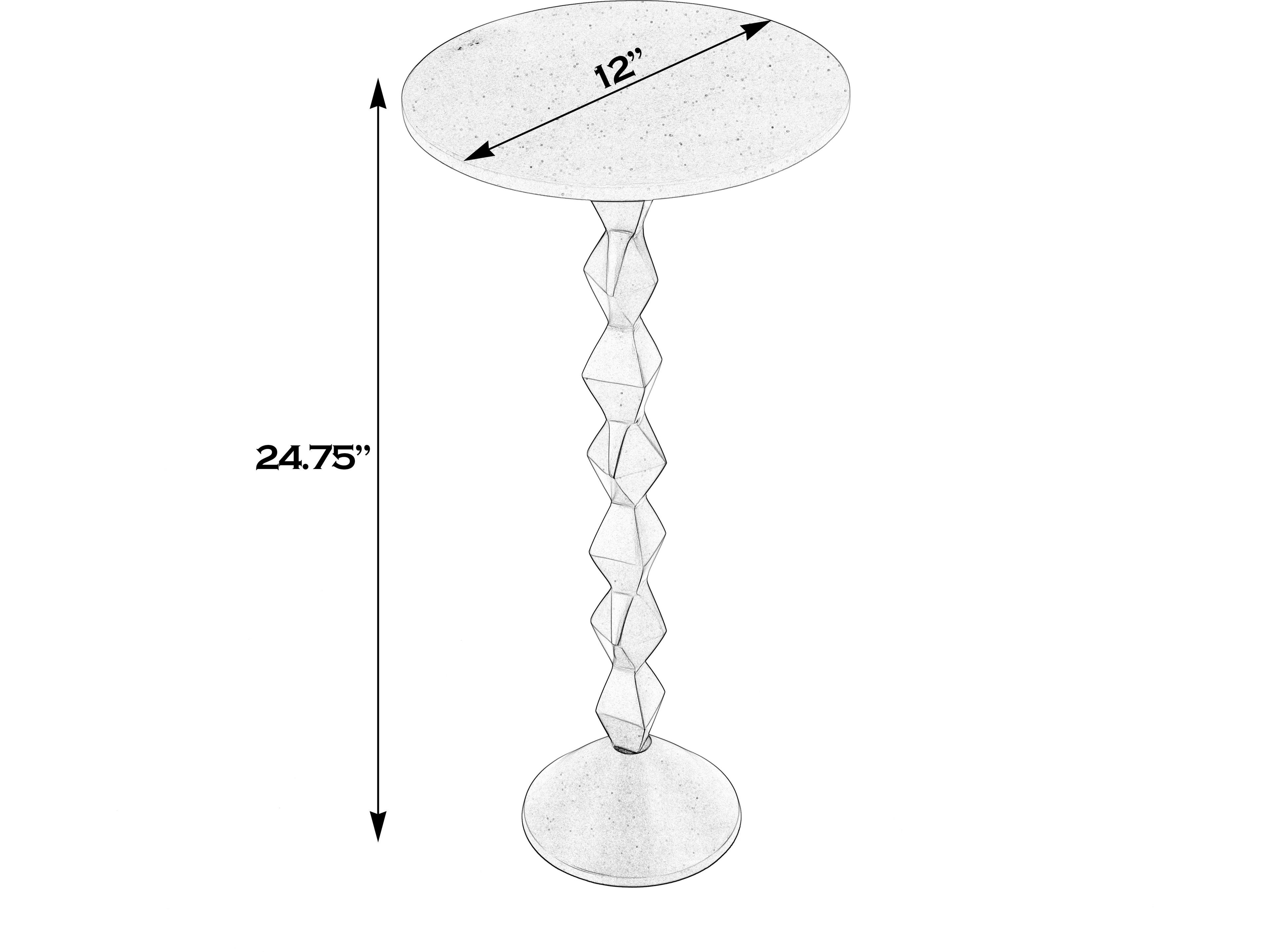 Butler Ada Round Marble Black White End Table