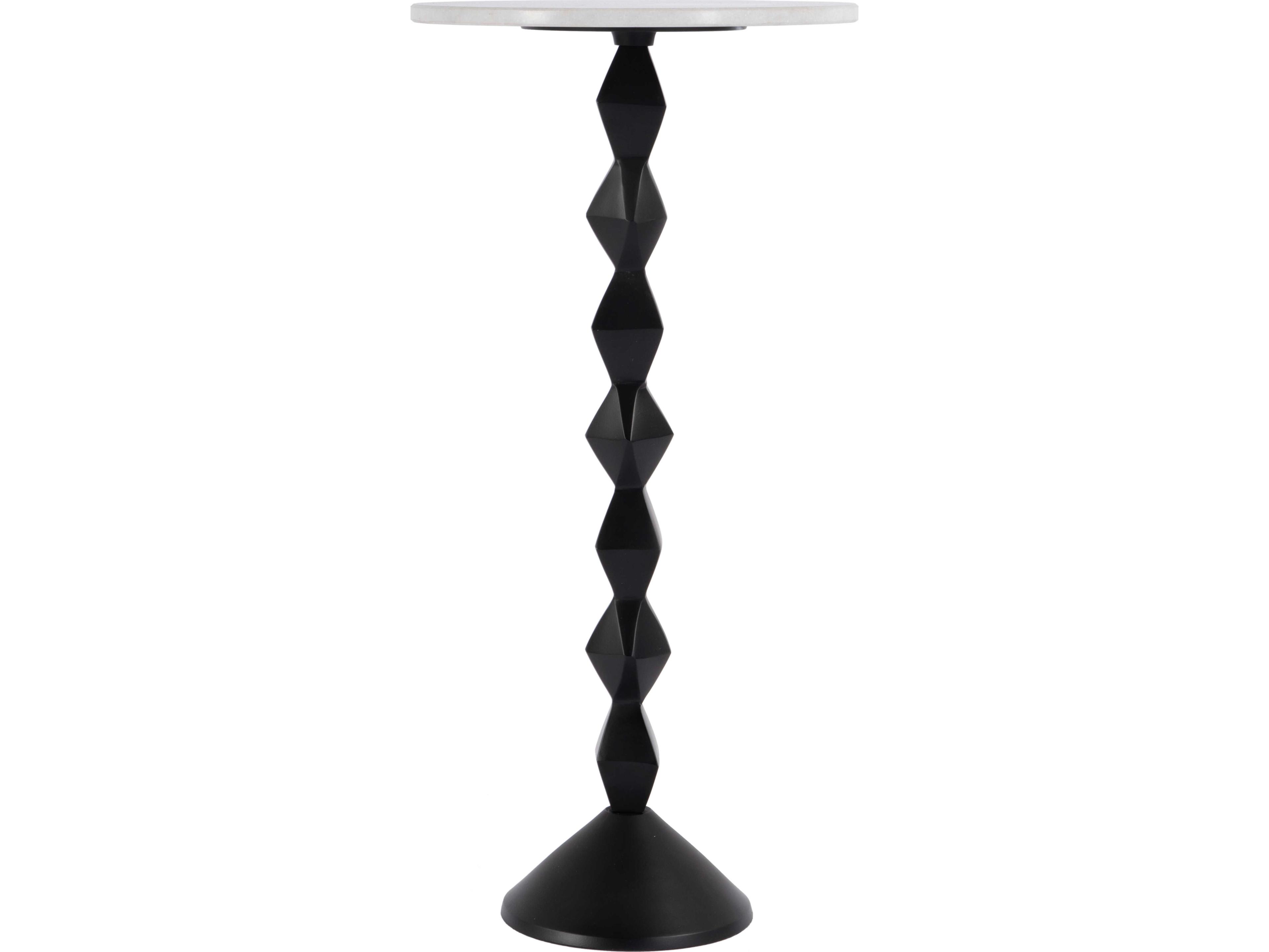Butler Ada Round Marble Black White End Table