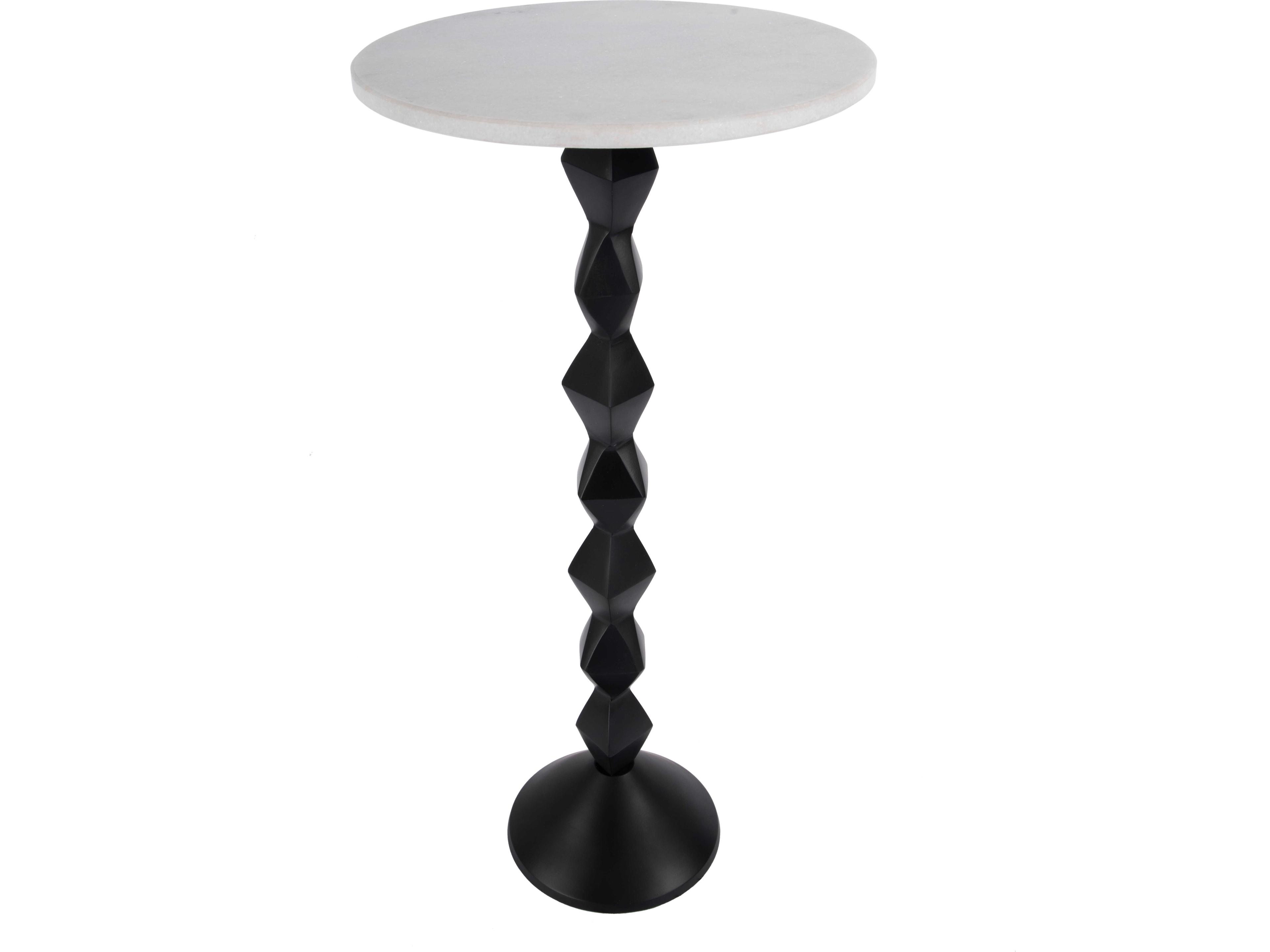 Butler Ada Round Marble Black White End Table