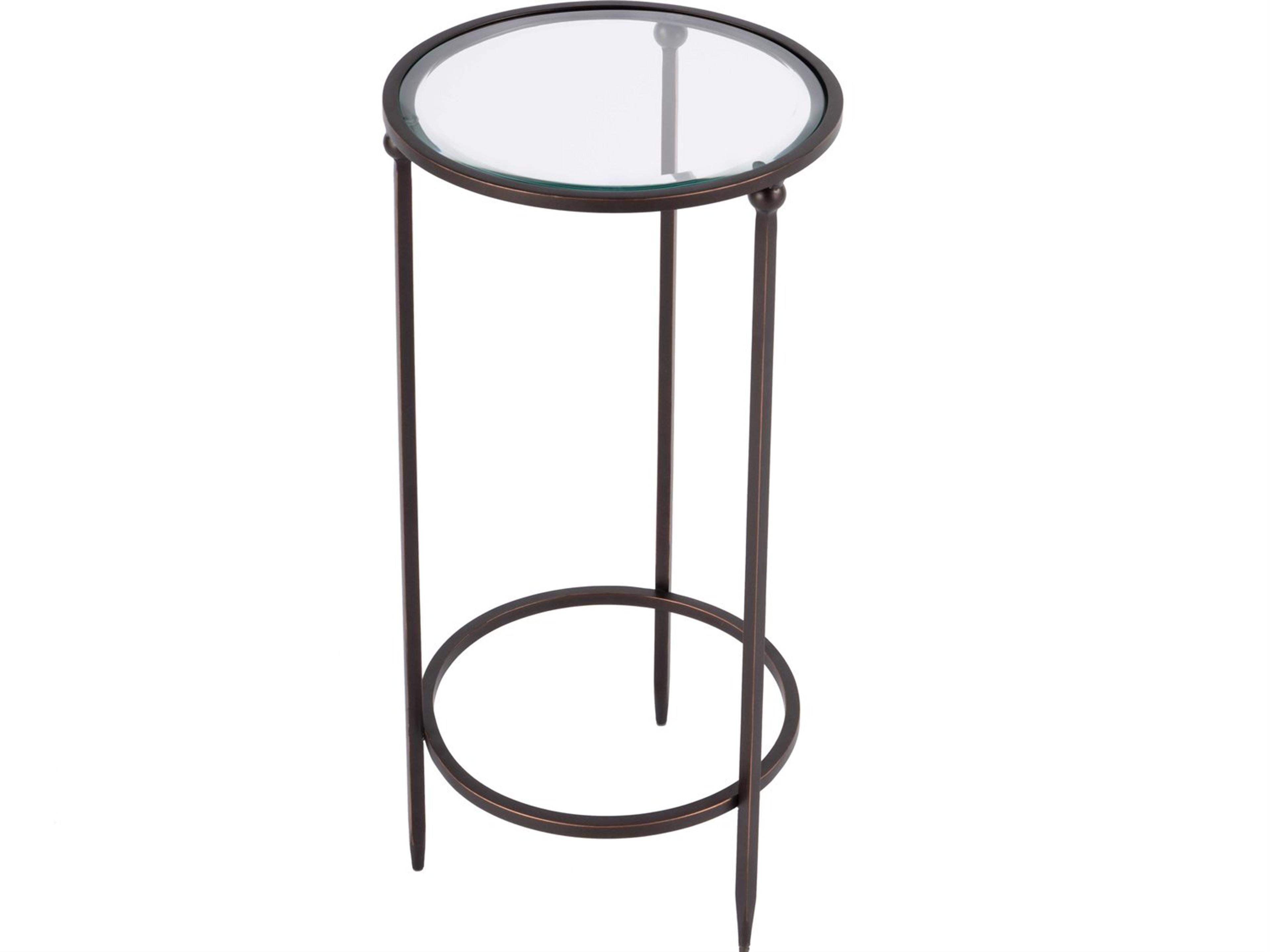 Lola Round Glass Black End Table
