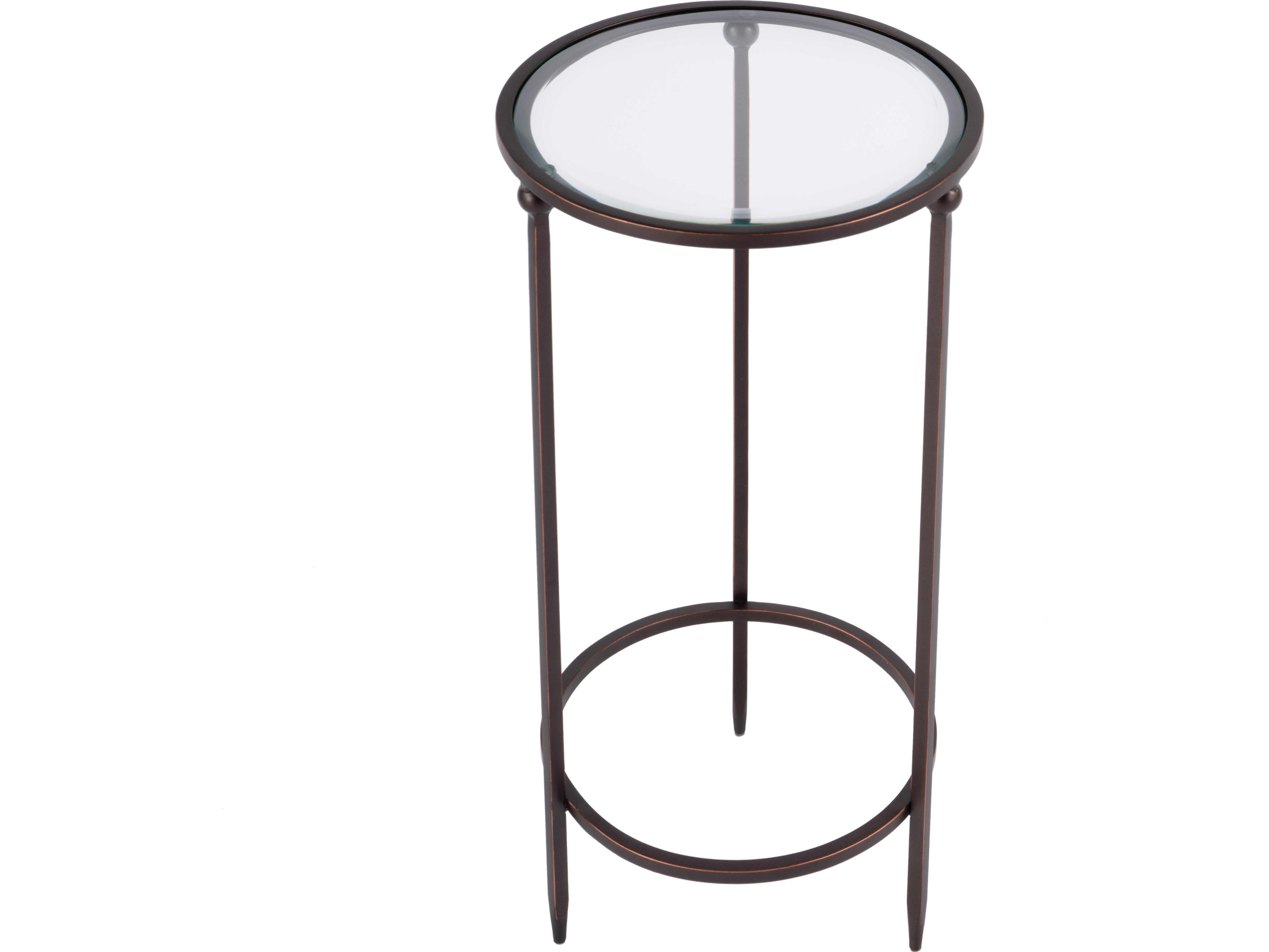Butler Lola Round Glass Black End Table