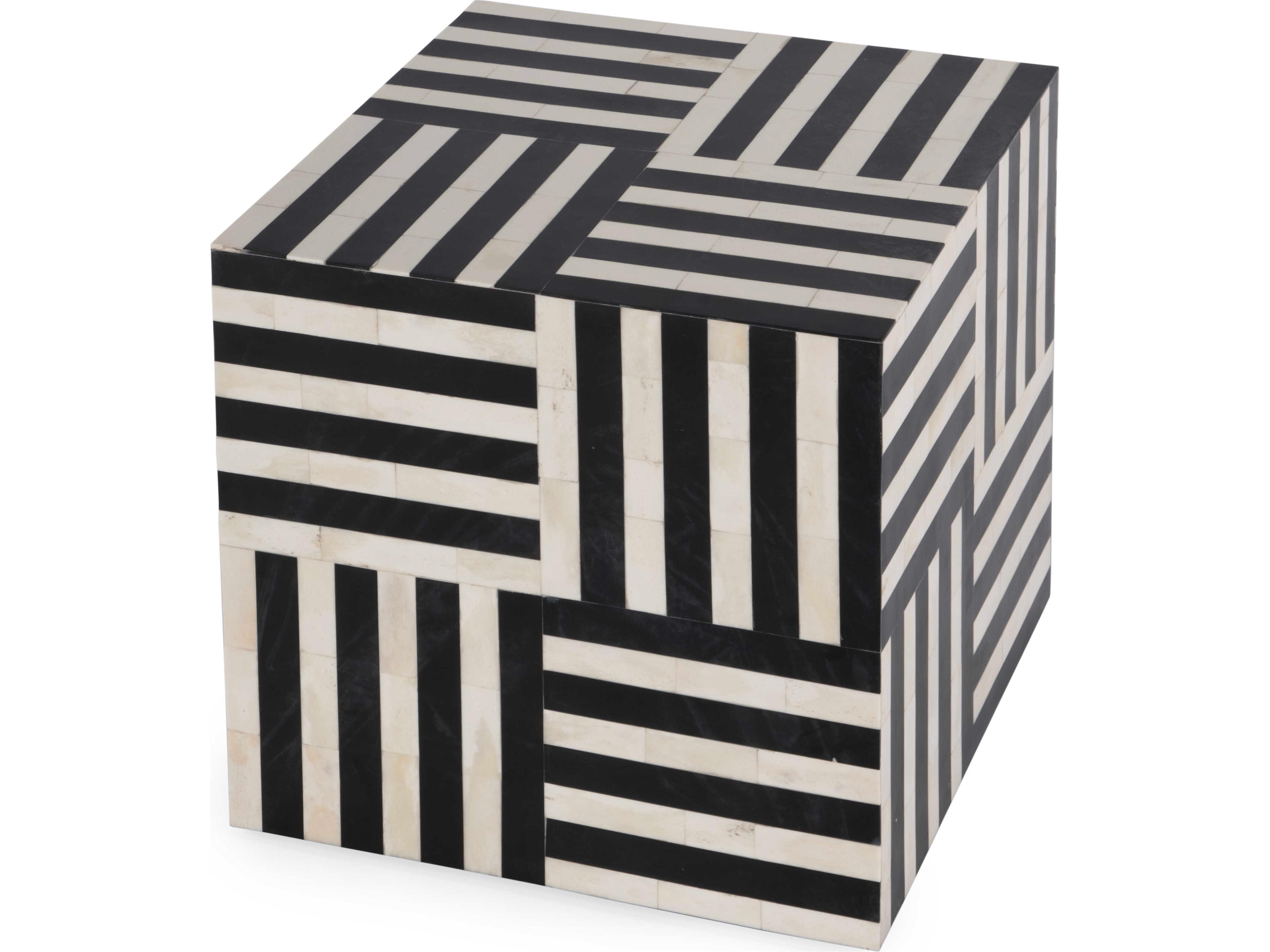 Zuri Square Wood Black White Coffee Table