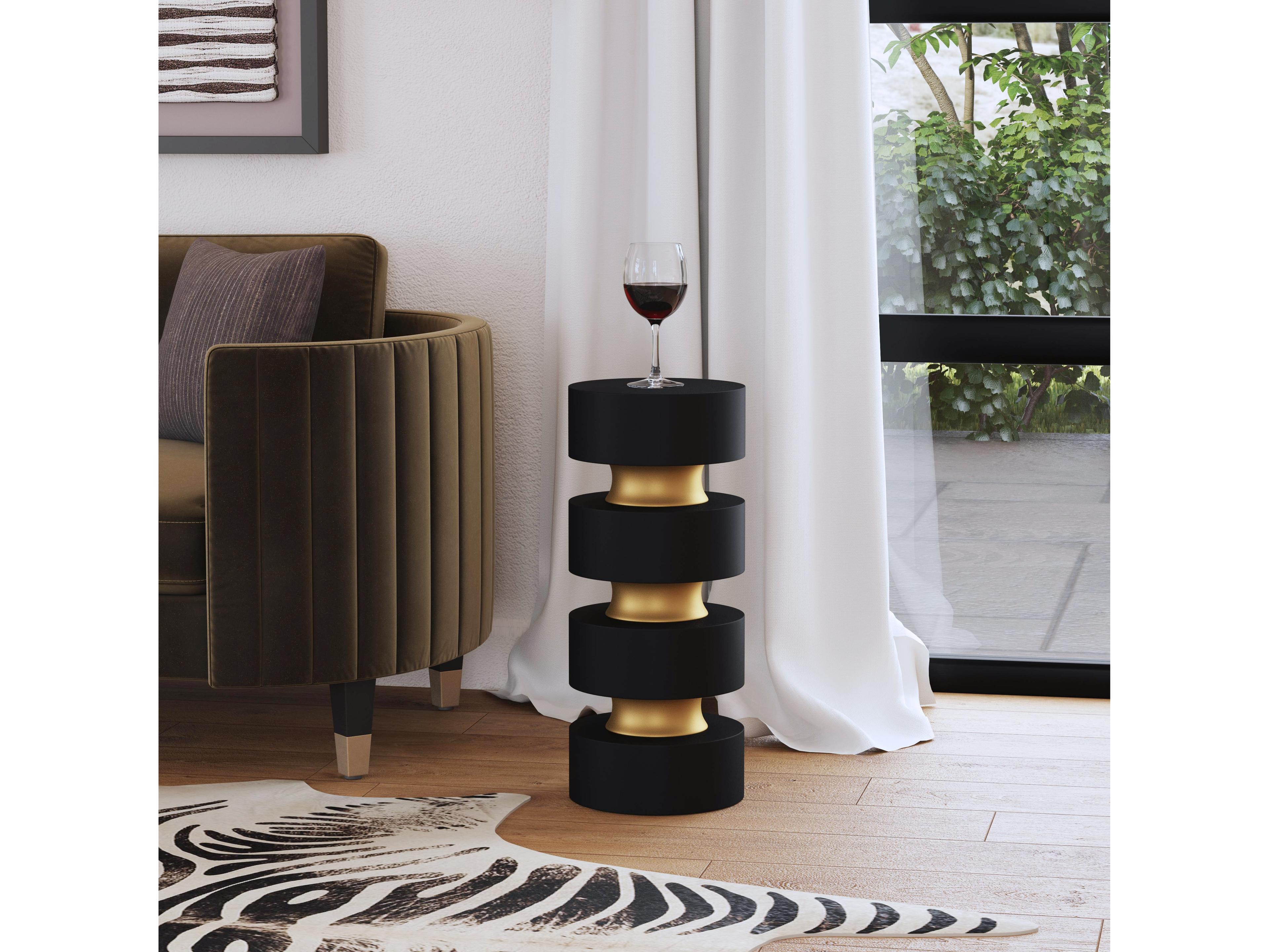 Butler Zola Round Metal Black End Table