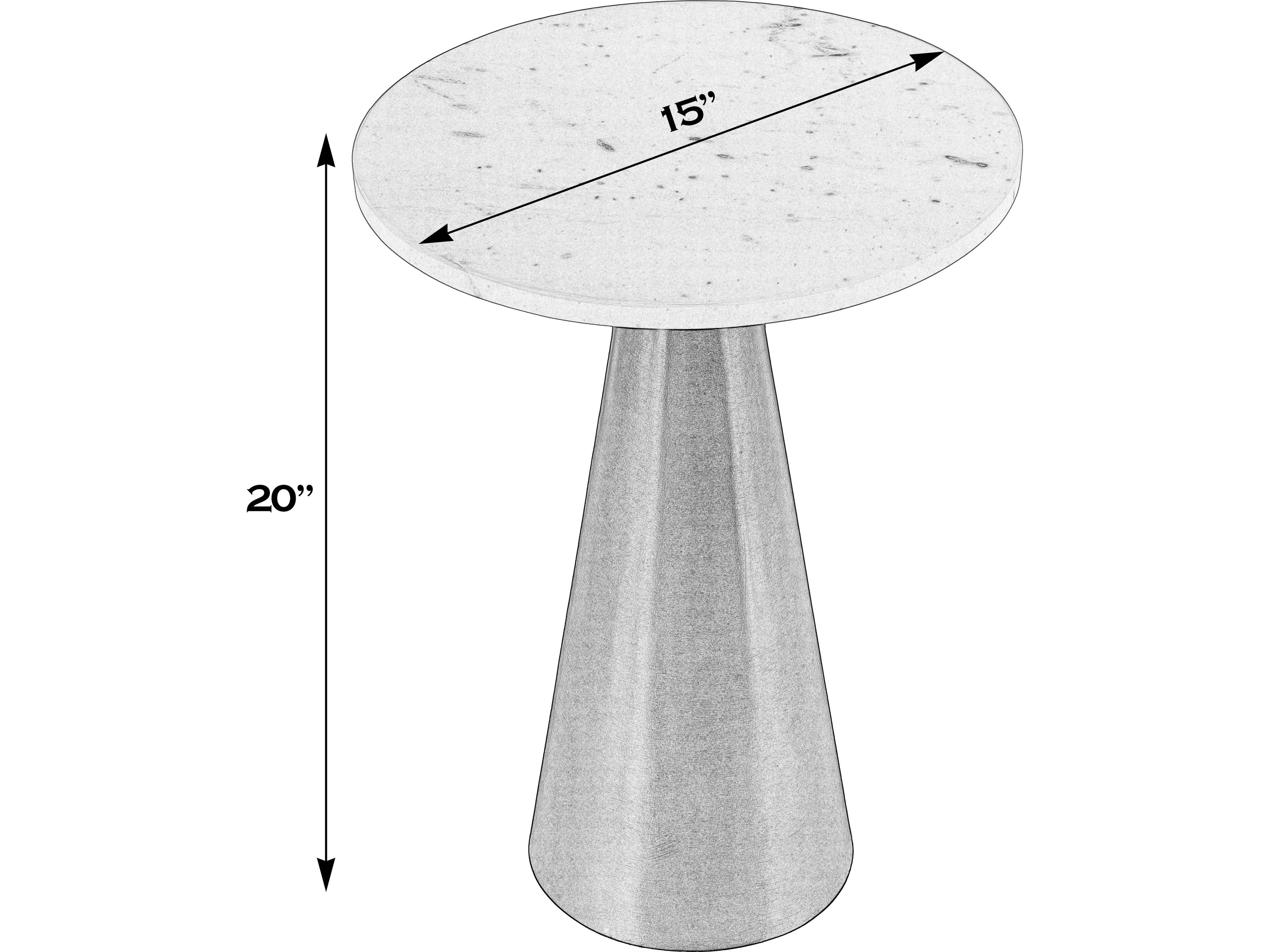 Butler Hallie Round Marble Antique Gold End Table