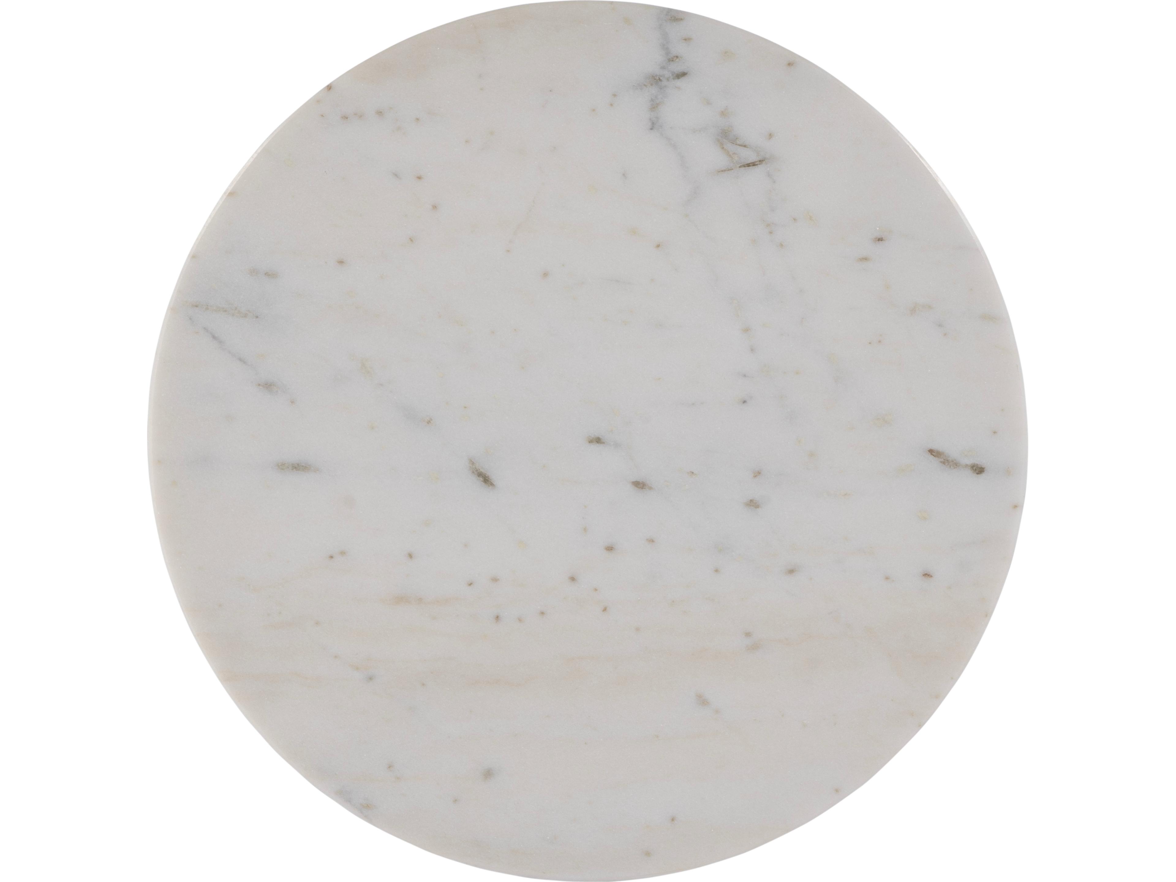 Butler Hallie Round Marble Antique Gold End Table