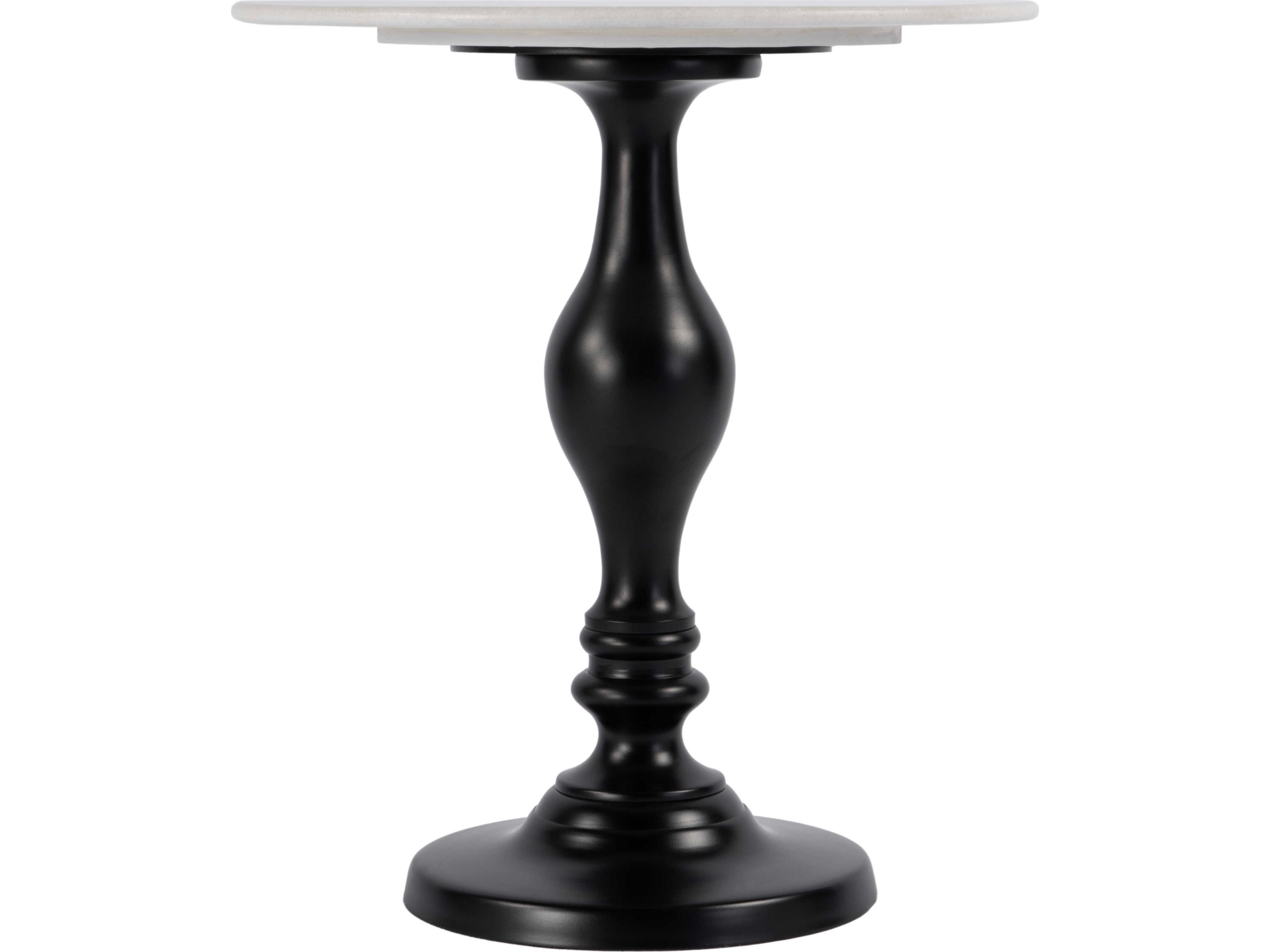Butler Milan Round Marble Black White End Table