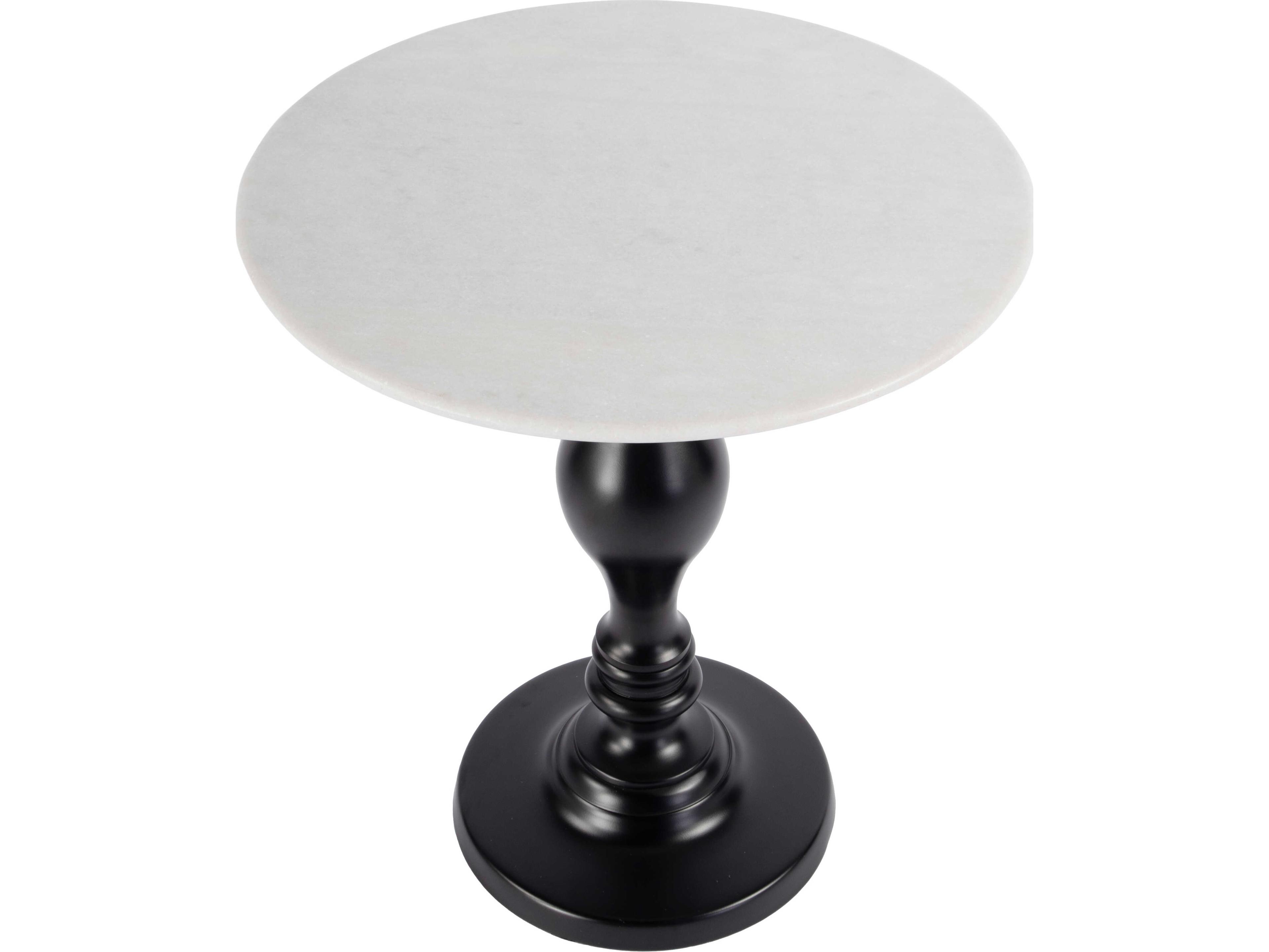 Butler Milan Round Marble Black White End Table