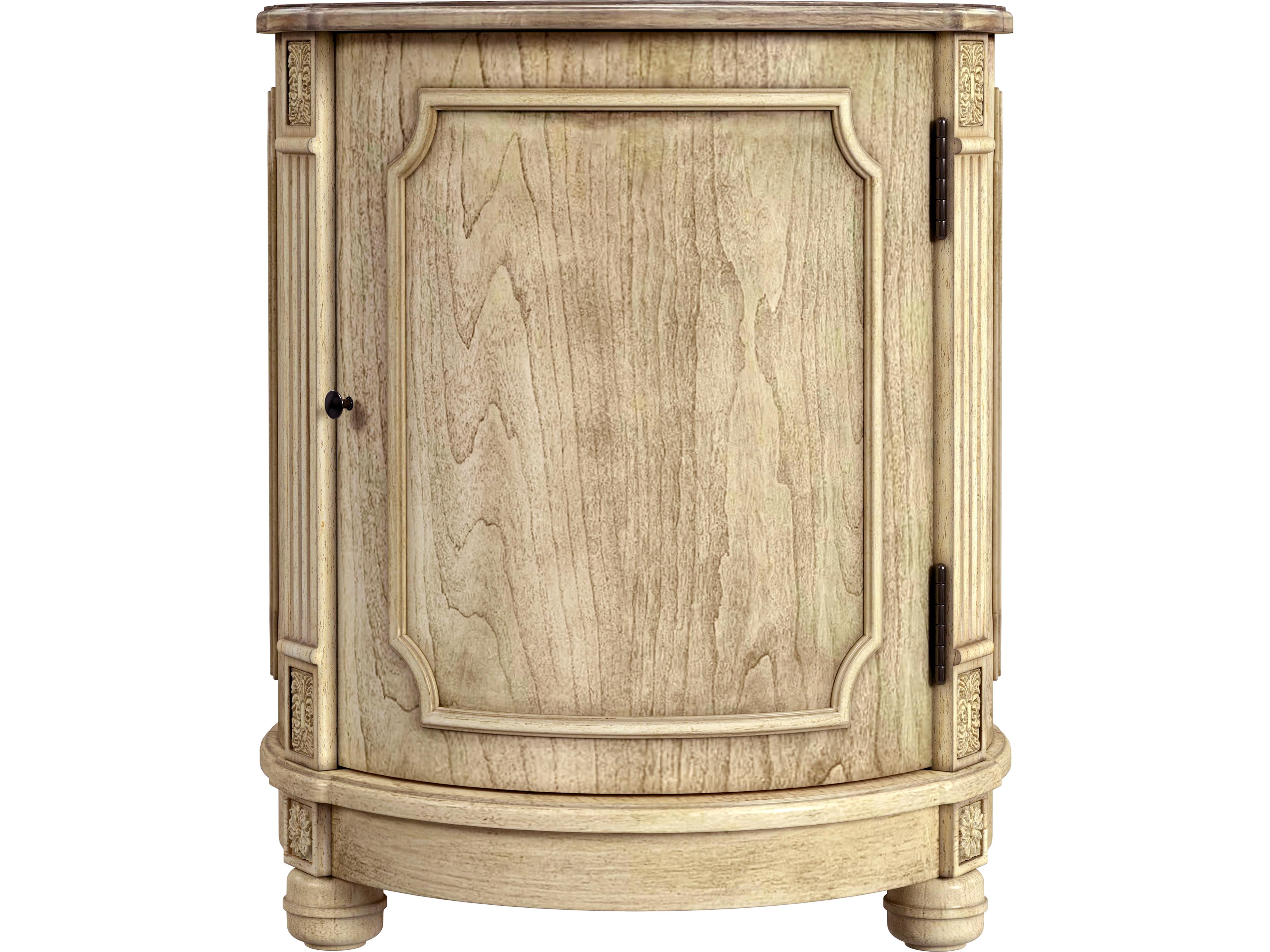 Butler Thurmond Round Wood Antique Beige End Table