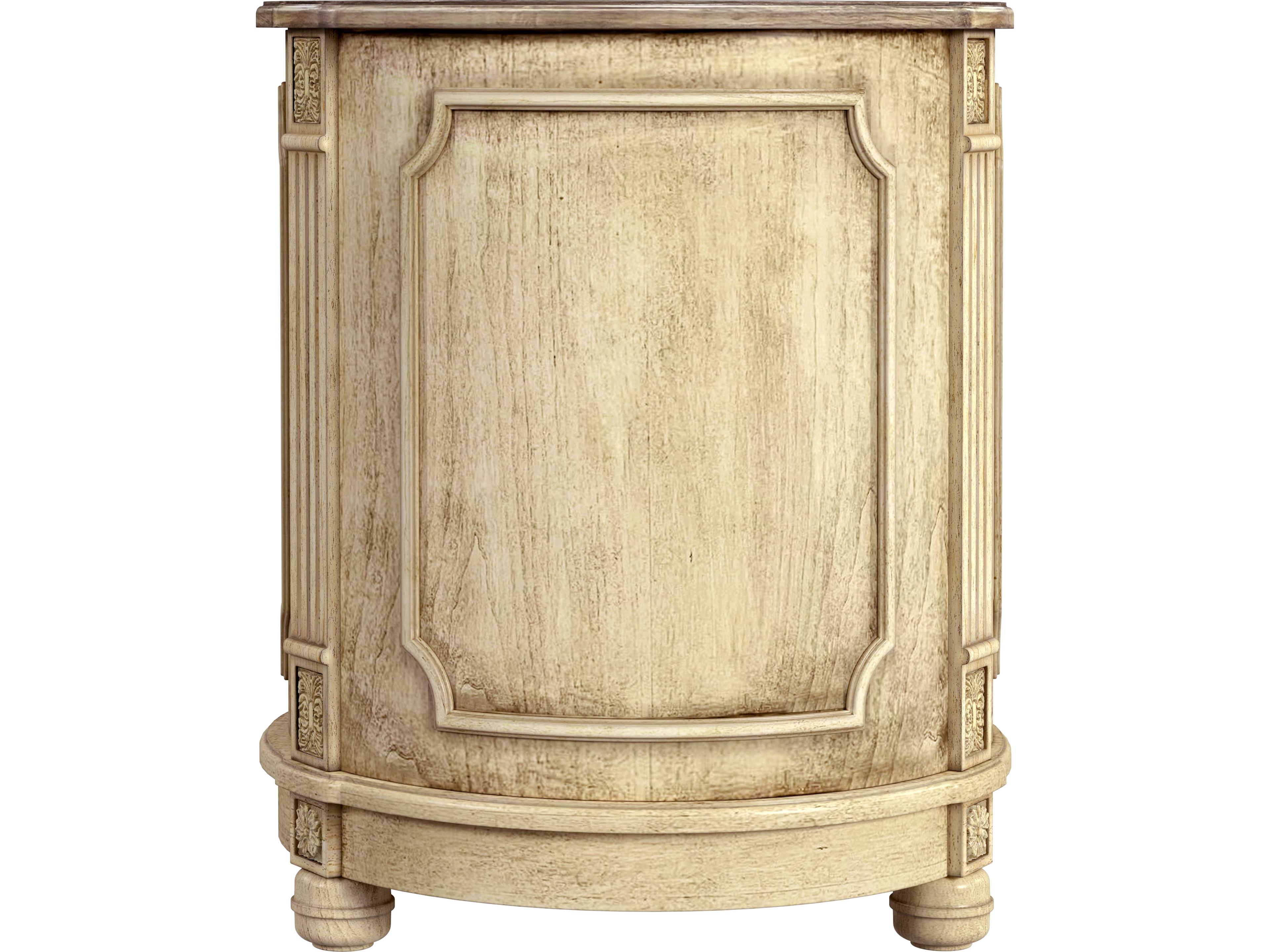 Butler Thurmond Round Wood Antique Beige End Table
