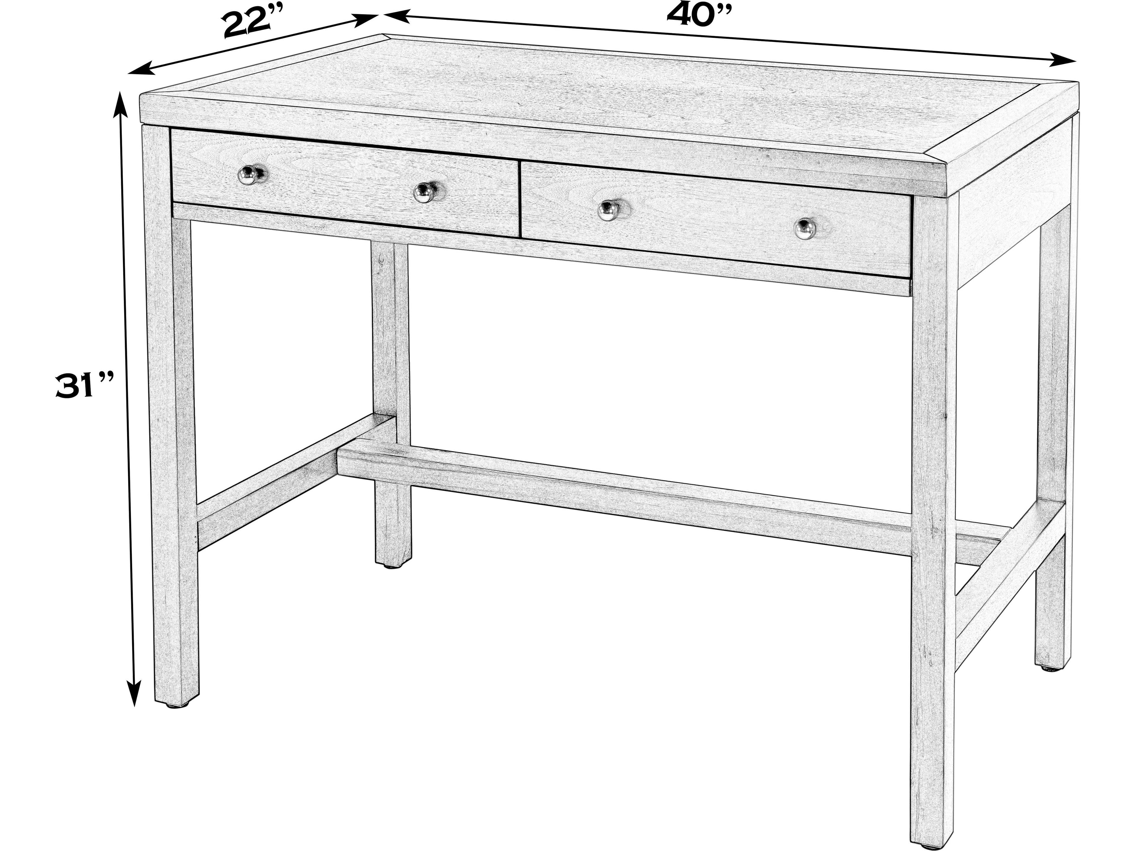 Butler Nora Light Blue Acacia Wood Writing Desk