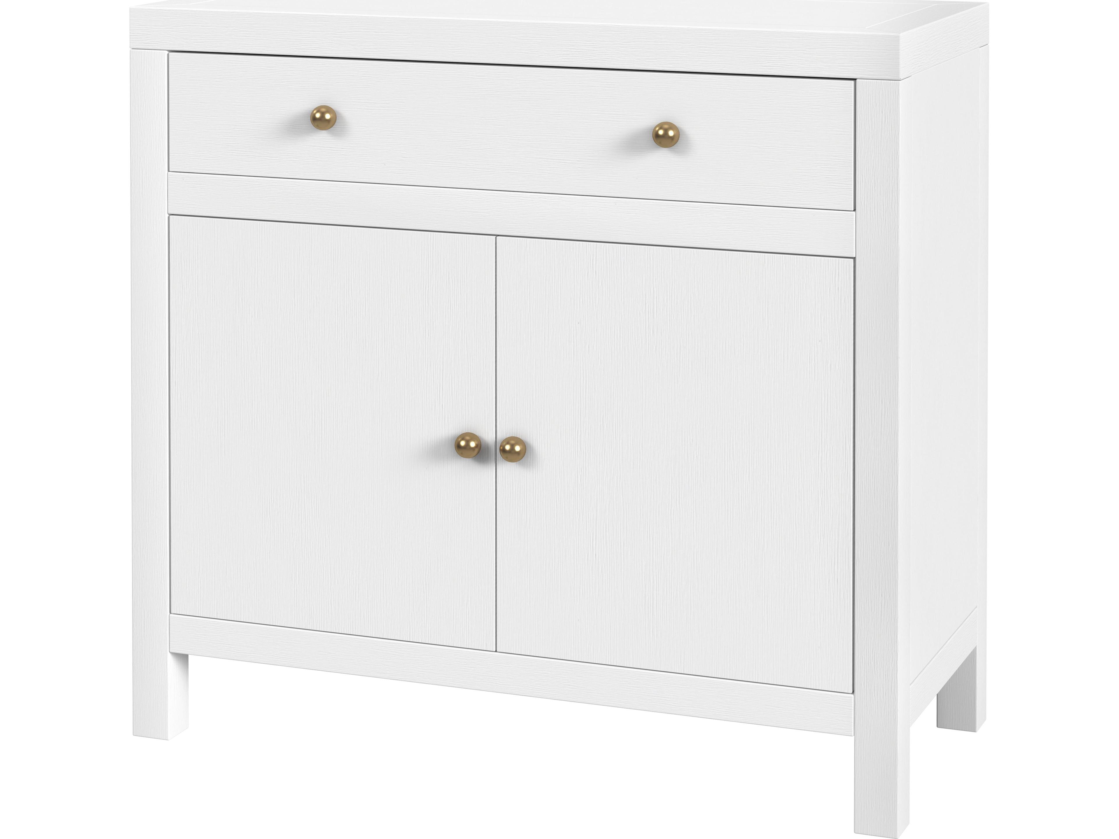 Nora White Acacia Wood Accent Cabinet