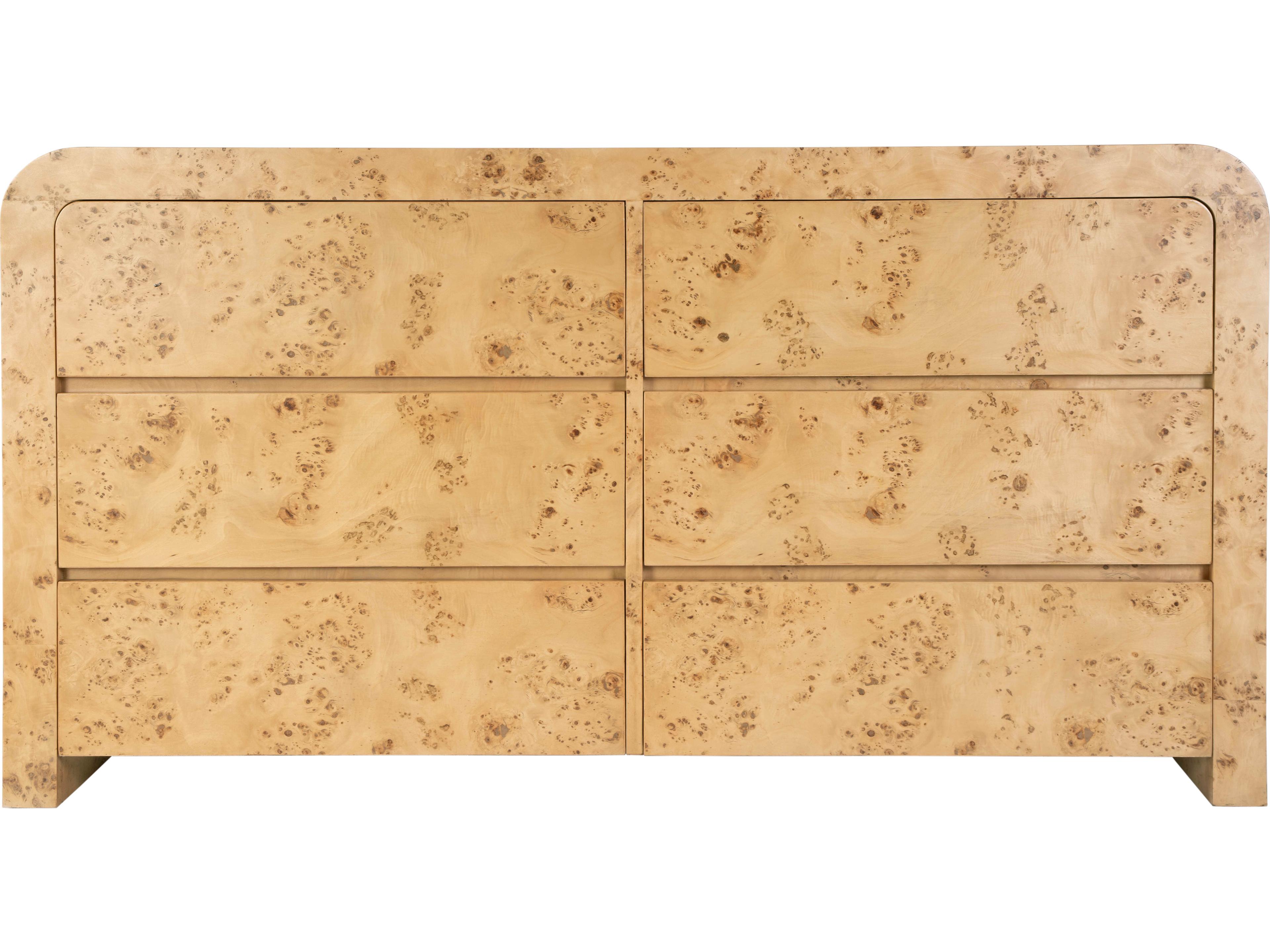 Butler Cora 6-Drawers Maple Wood Double Dresser