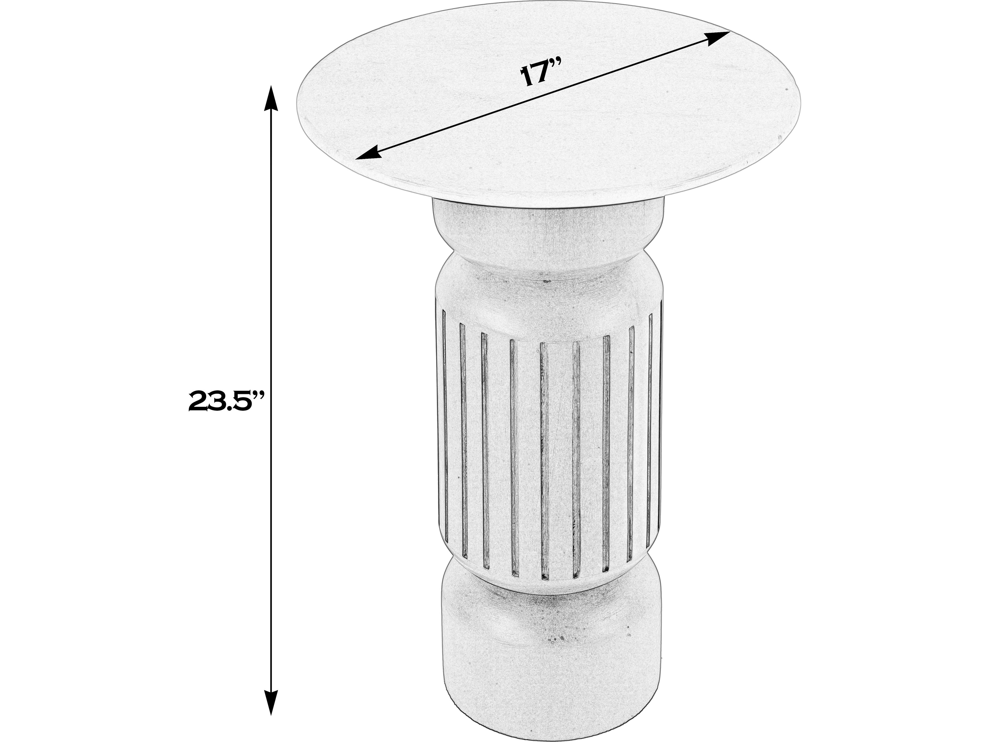 Butler Nala Round White light Beige Marble End Table