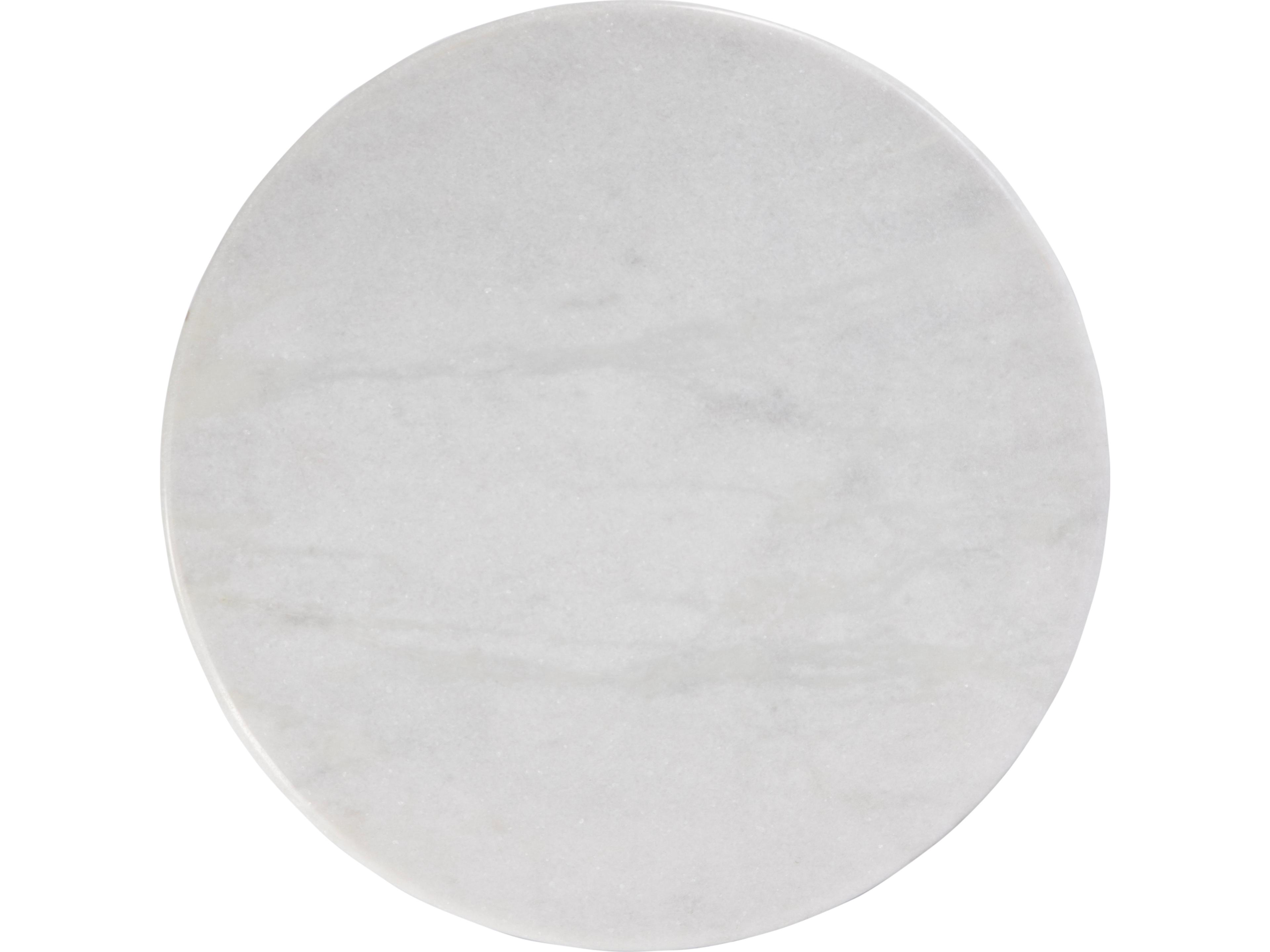 Butler Nala Round White light Beige Marble End Table