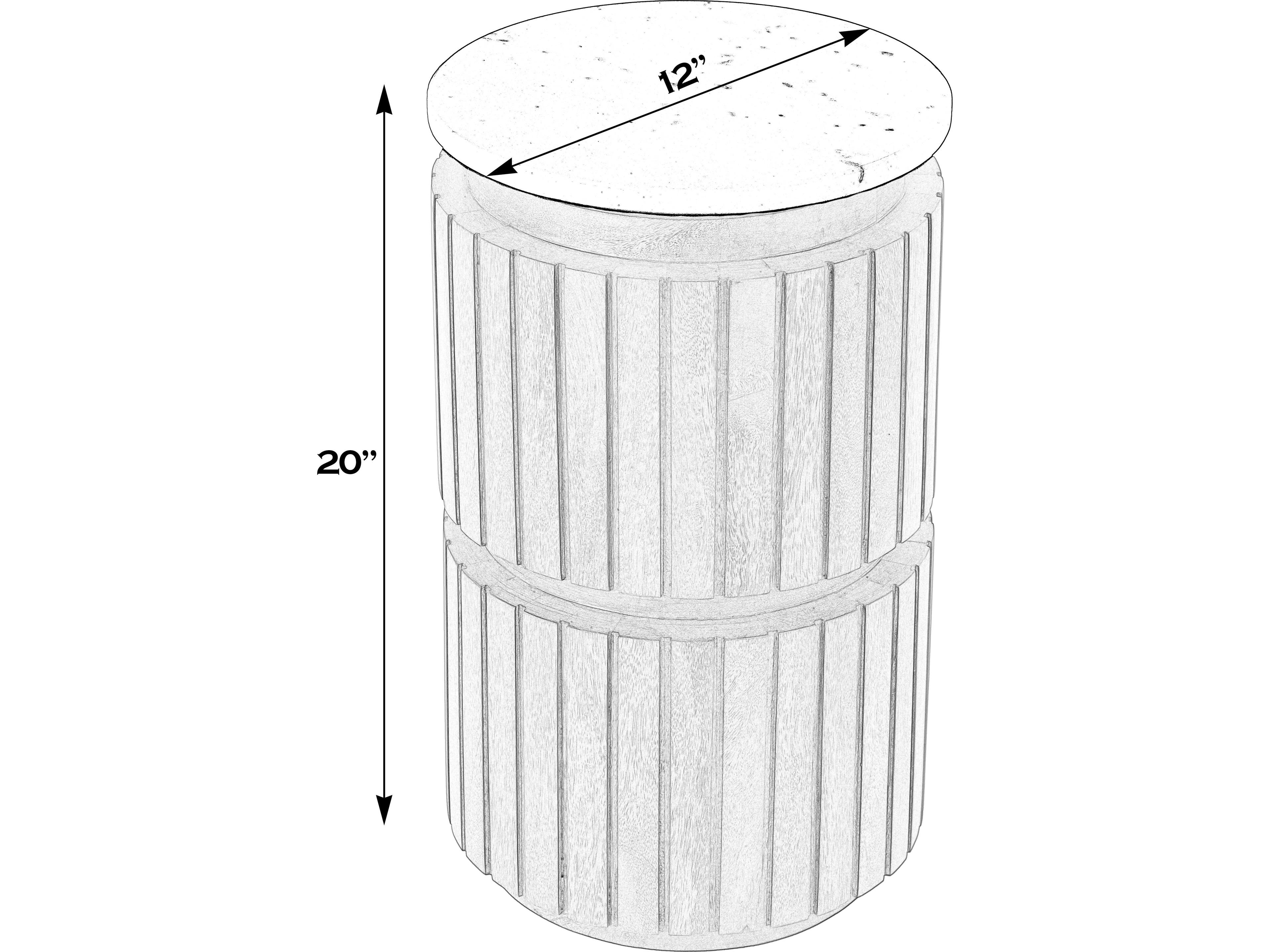 Butler Newton Round Marble Brown End Table