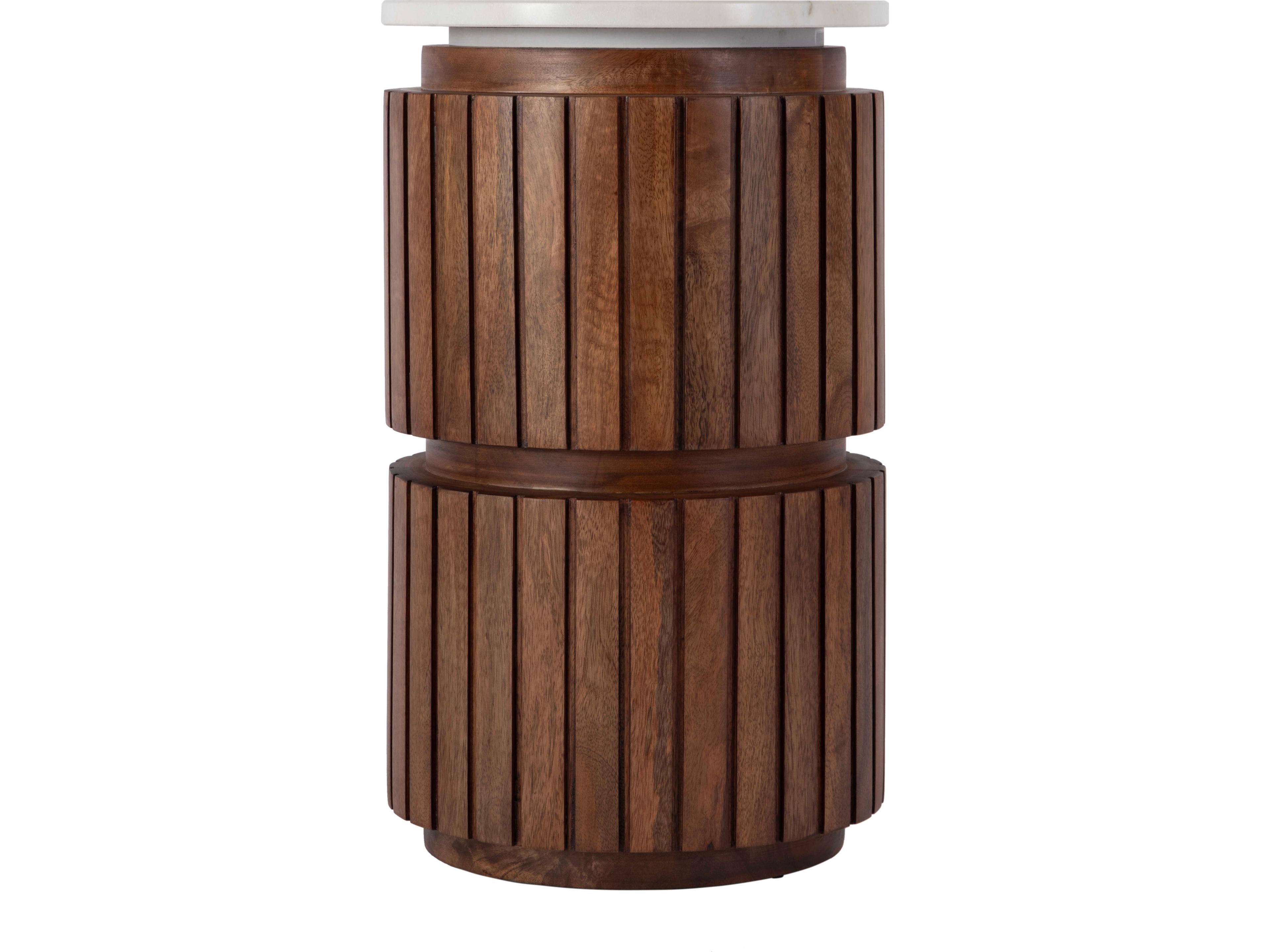 Butler Newton Round Marble Brown End Table