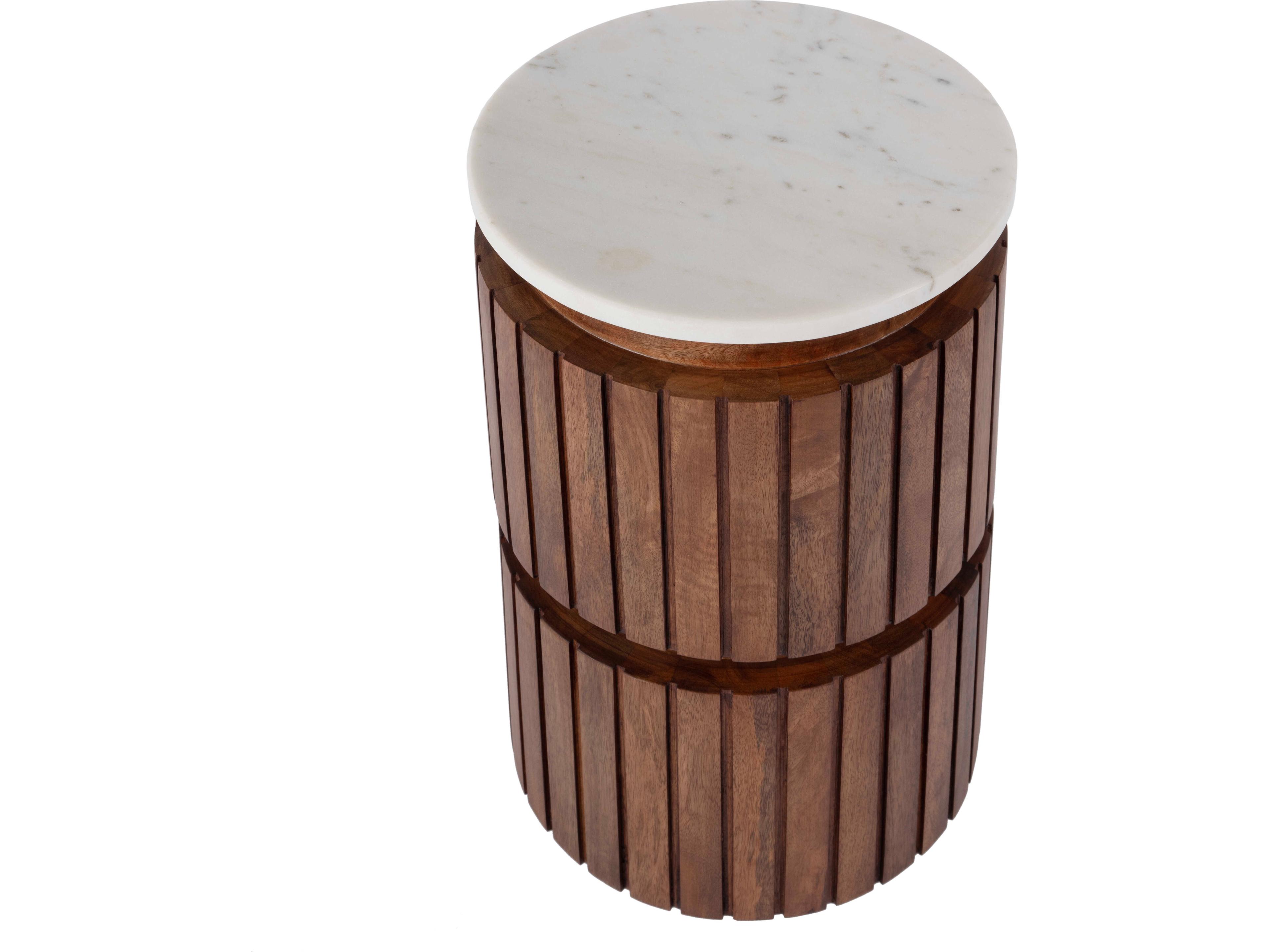Butler Newton Round Marble Brown End Table