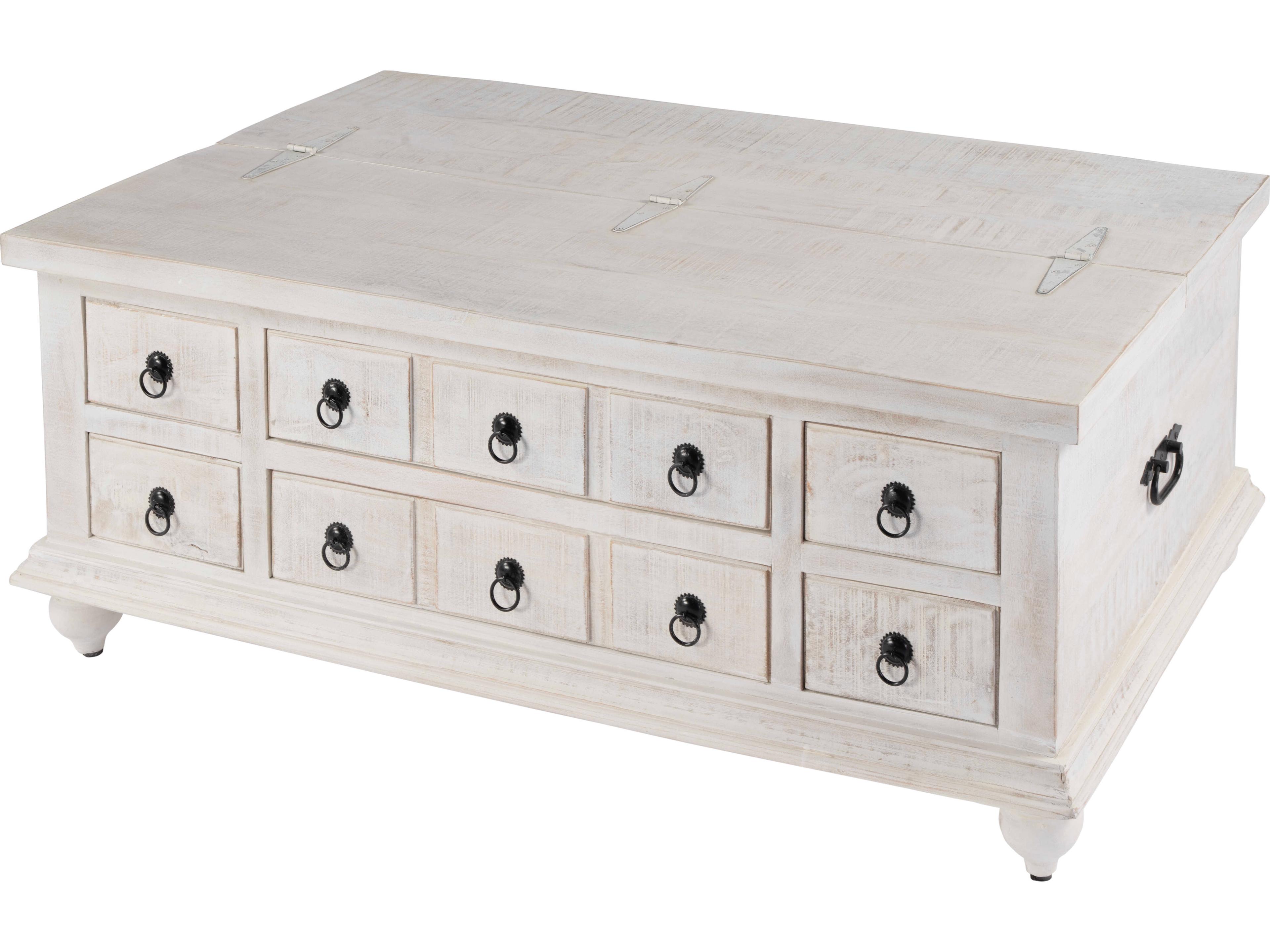 Chipping Rectangular Wood White Coffee Table