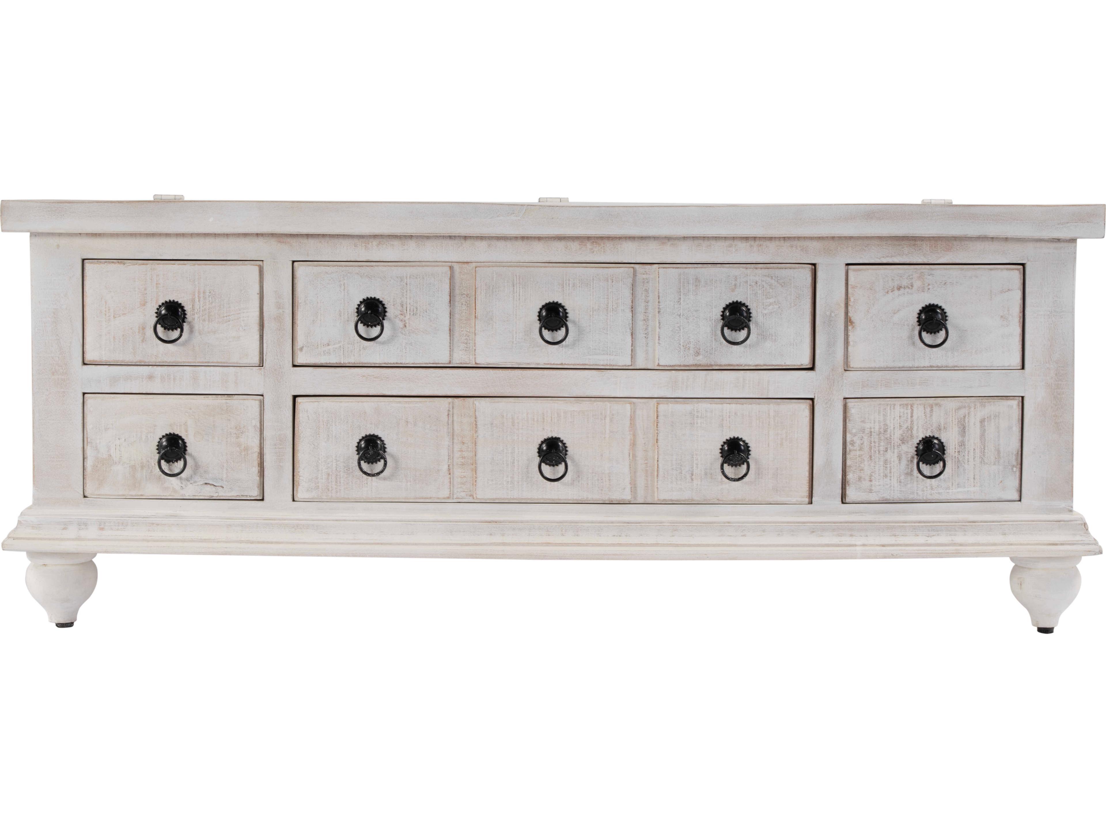 Butler Chipping Rectangular Wood White Coffee Table