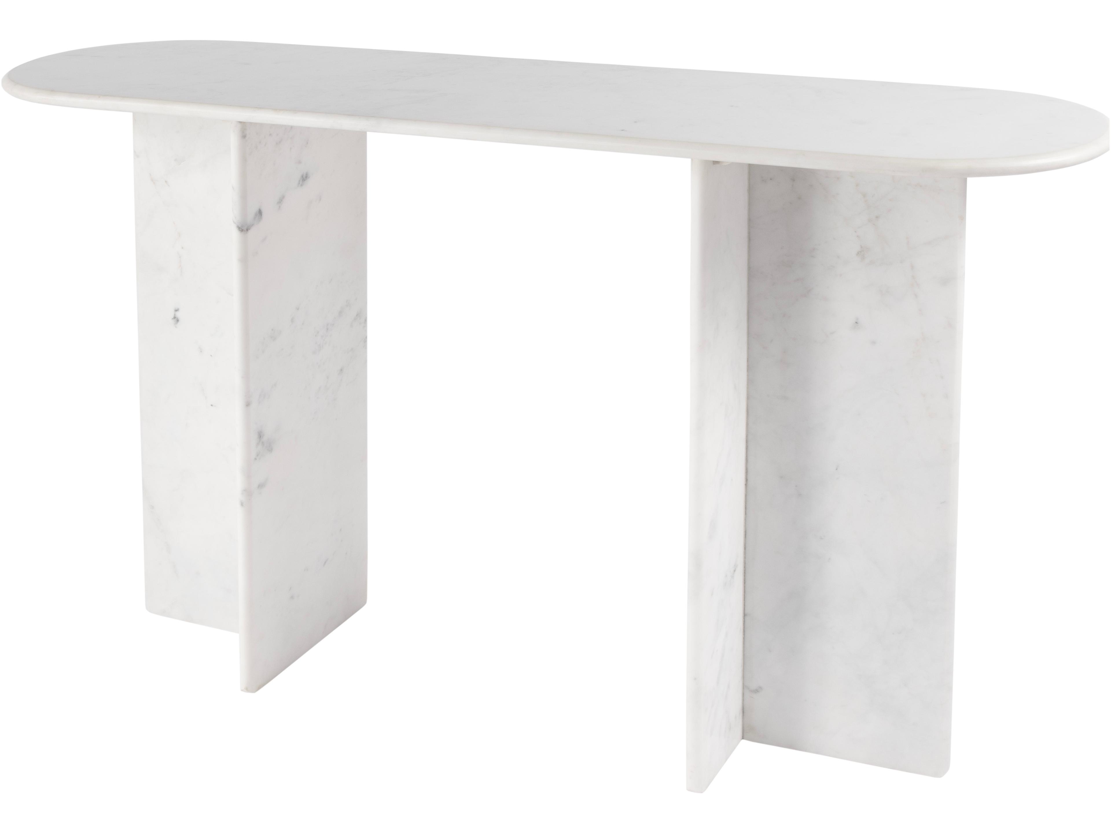 Vienna Oval Marble White Console Table