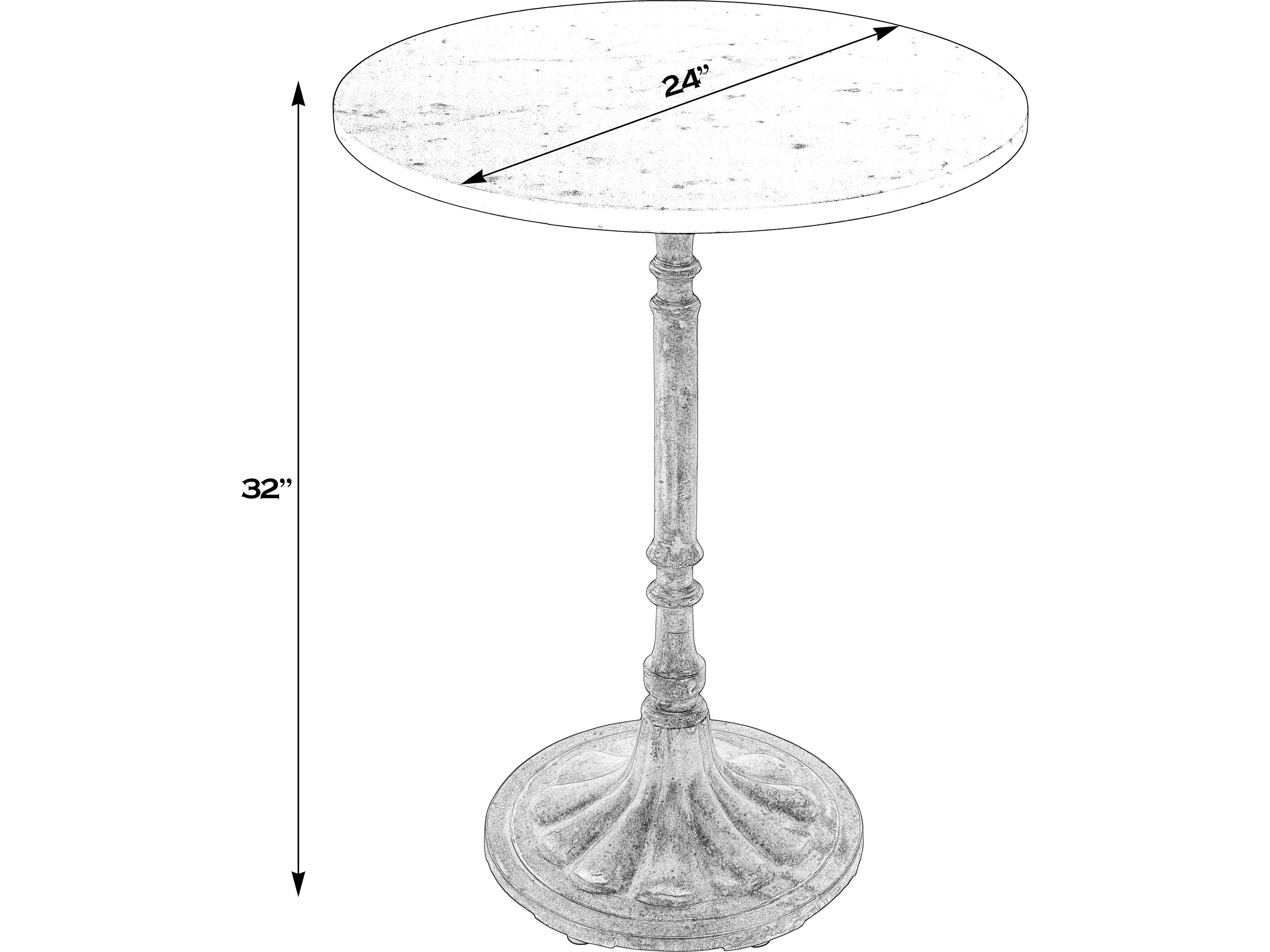 Butler Elio Round Metal & Marble End Table