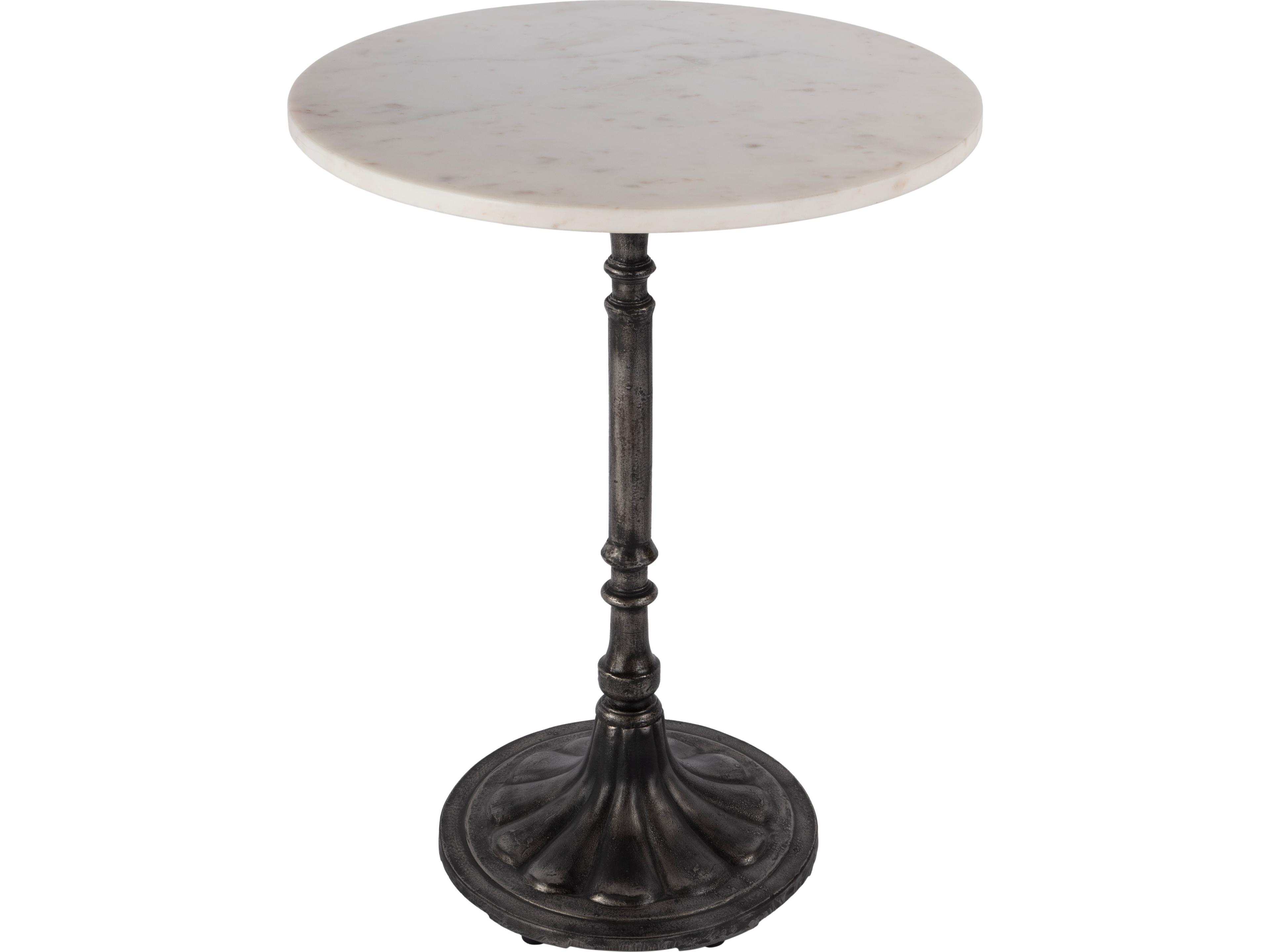 Butler Elio Round Metal & Marble End Table