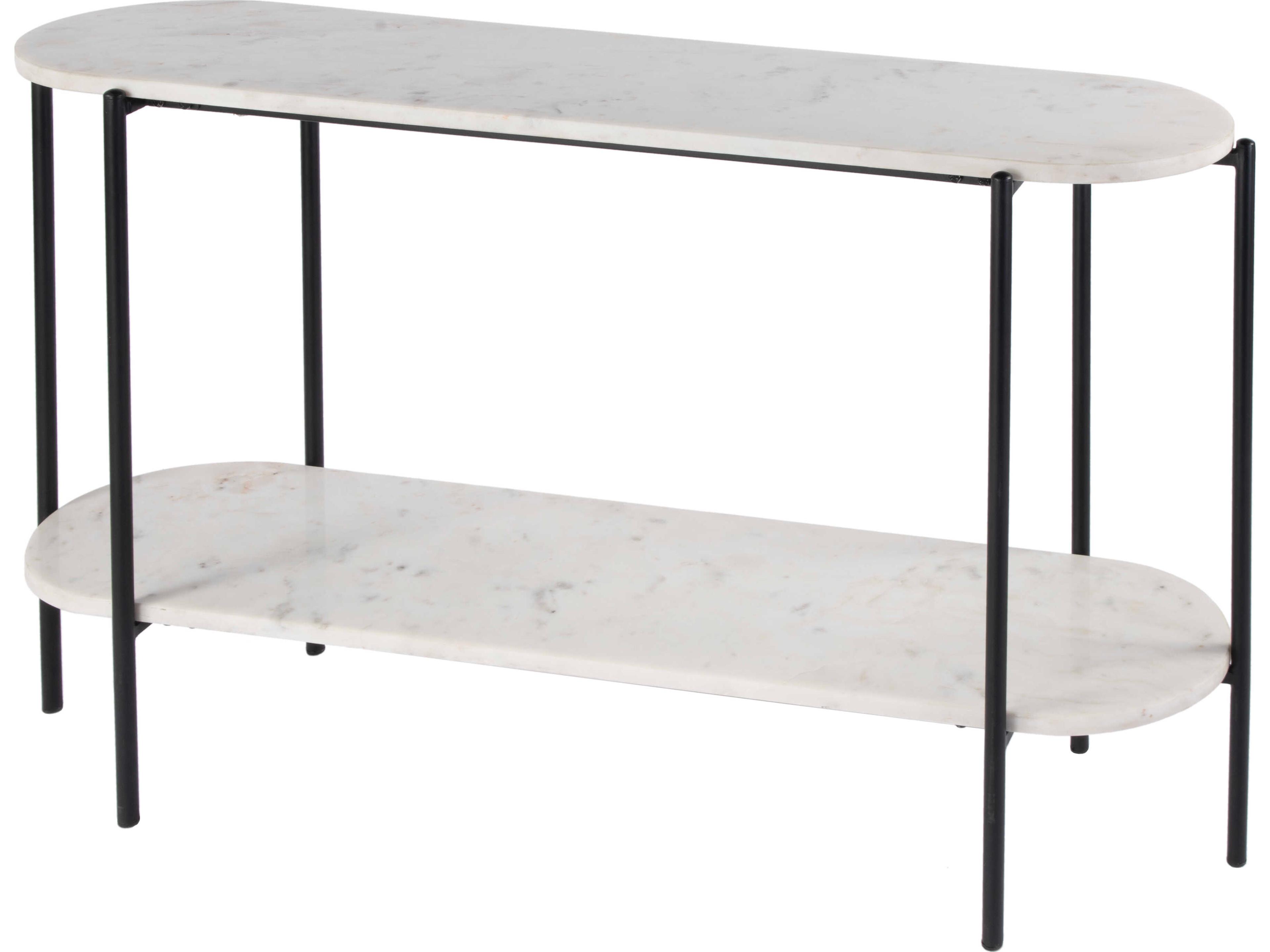 Renaldo Oval Marble White Console Table