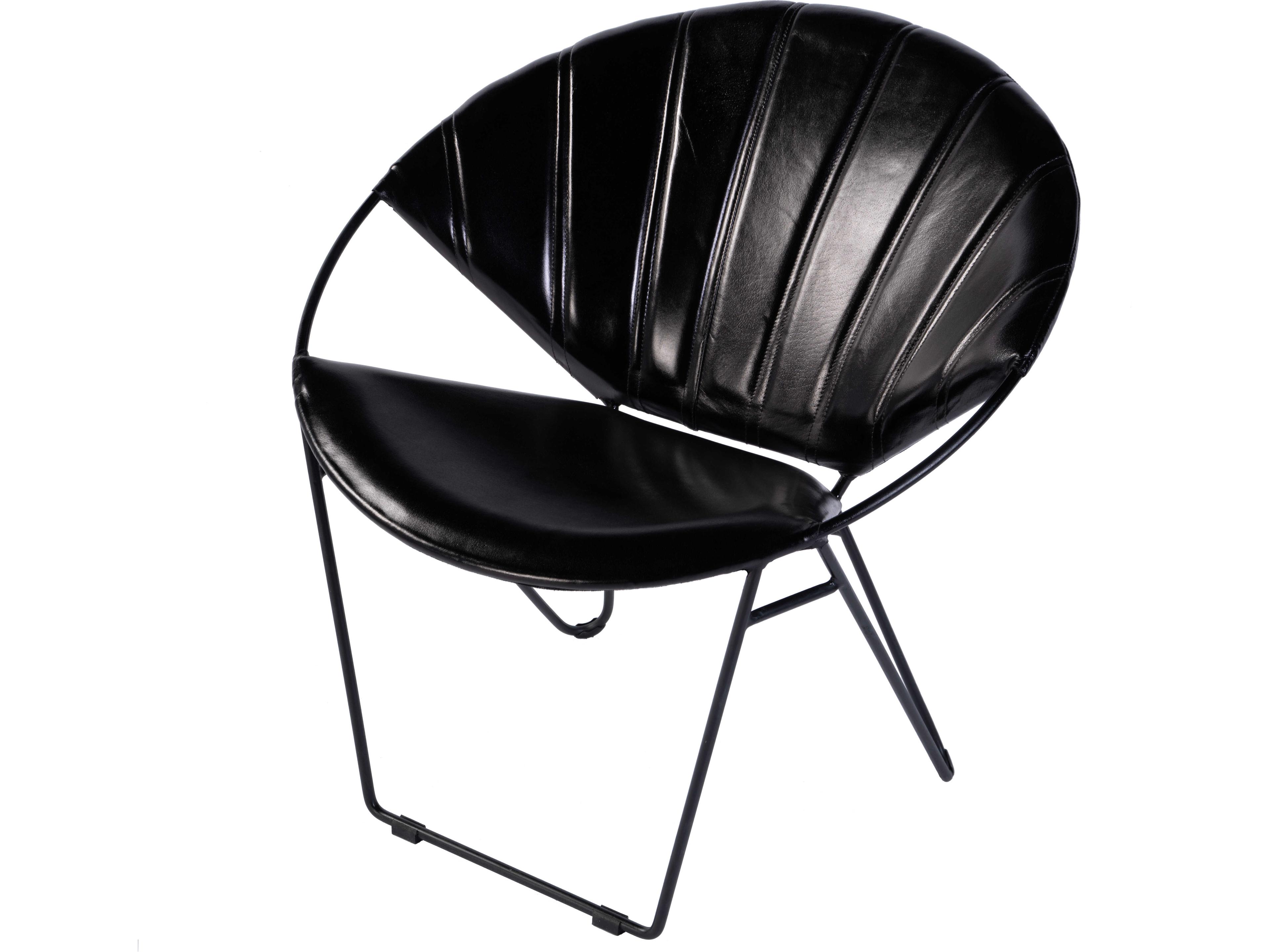 Harlan Black Leather Accent Chair