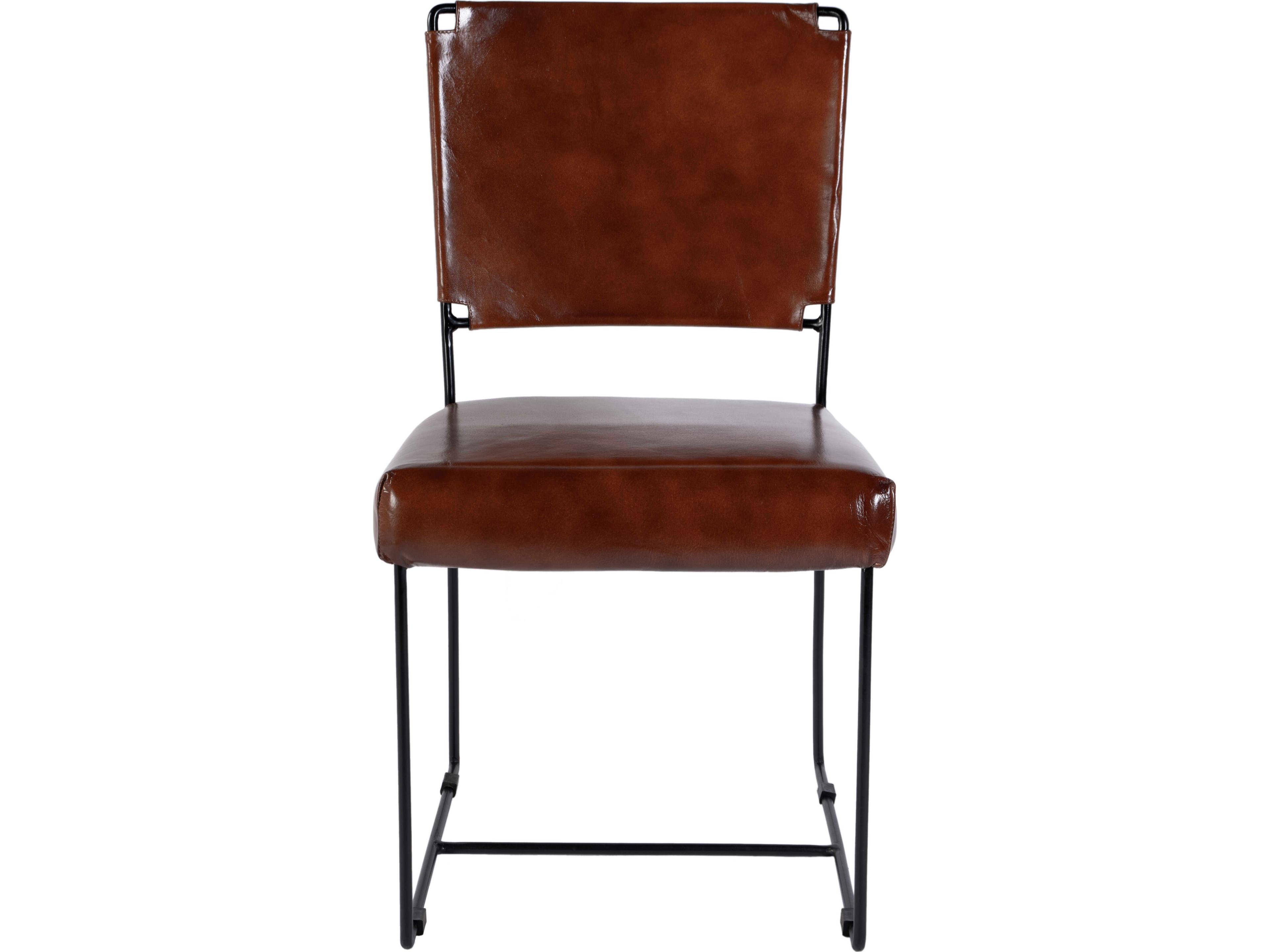 Butler Nevin Brown Leather Armless Dining Chair