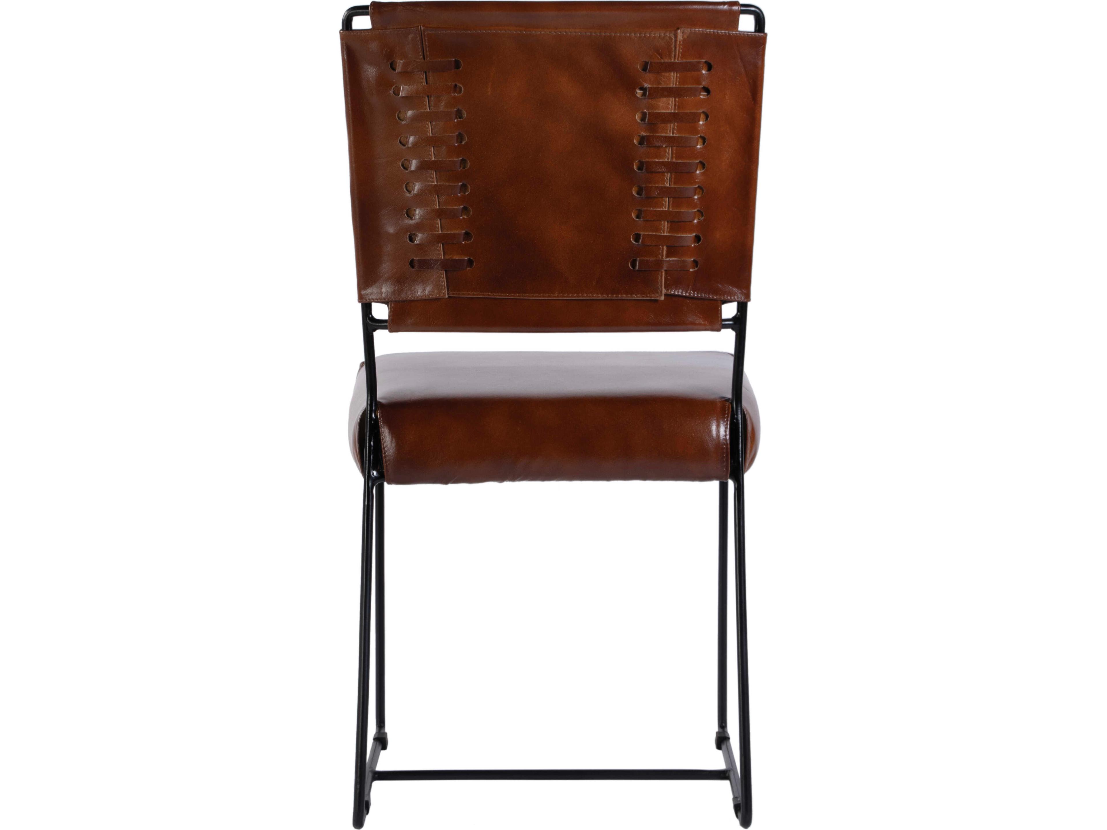 Butler Nevin Brown Leather Armless Dining Chair
