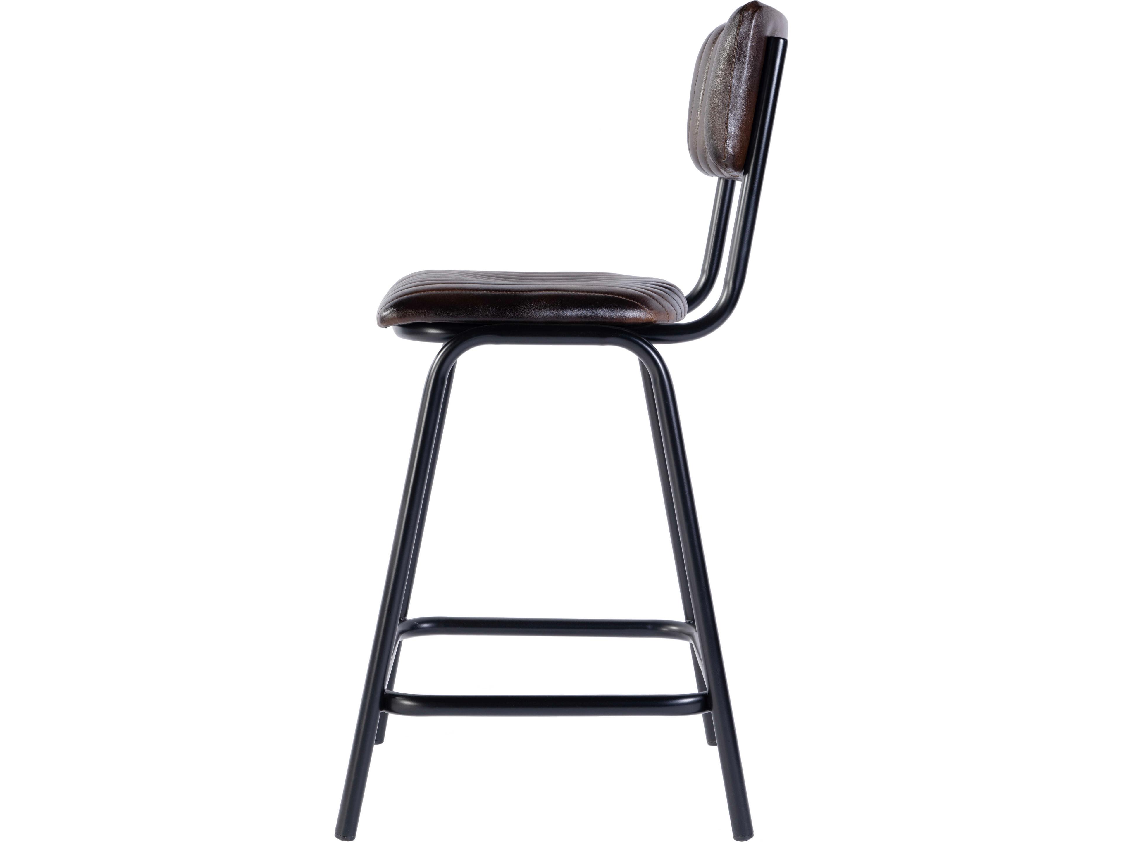 Butler Waylon Black Brown Leather Bar Stool