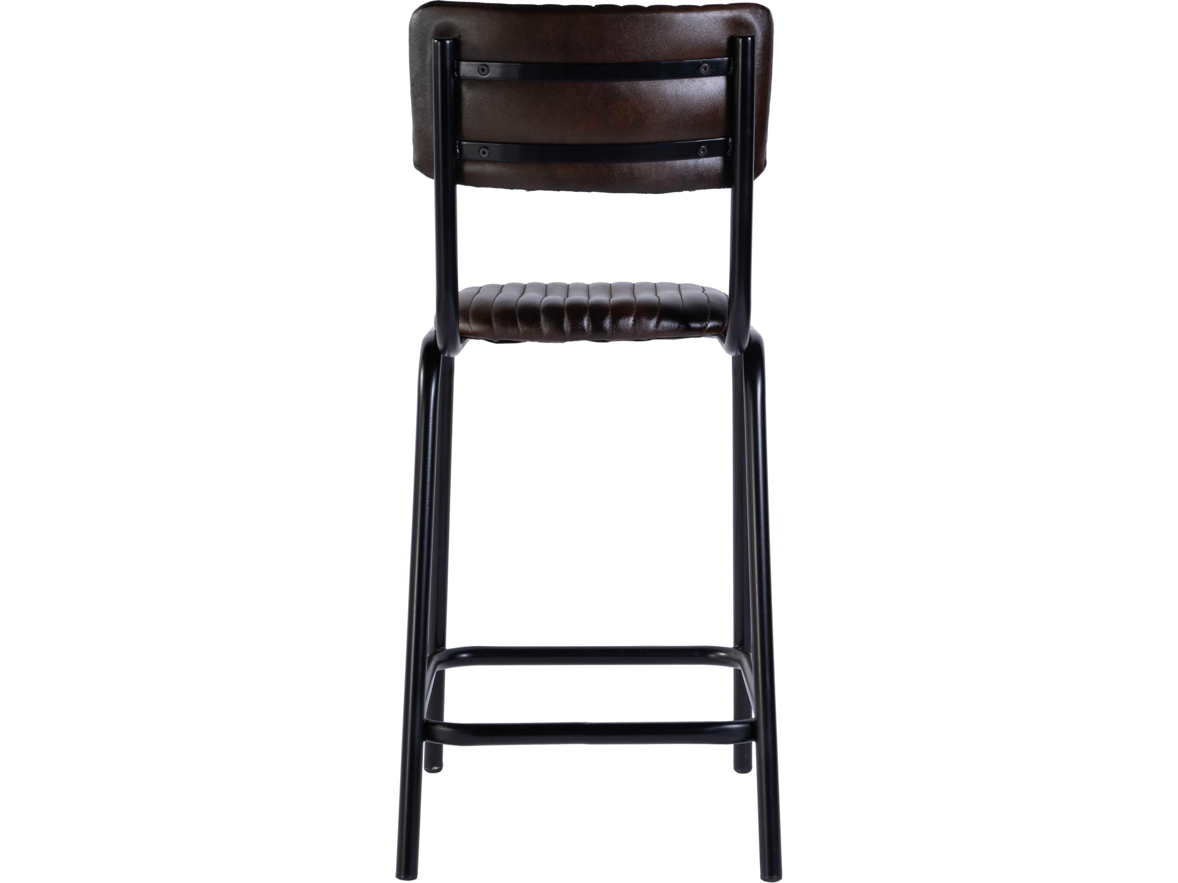 Butler Waylon Black Brown Leather Bar Stool