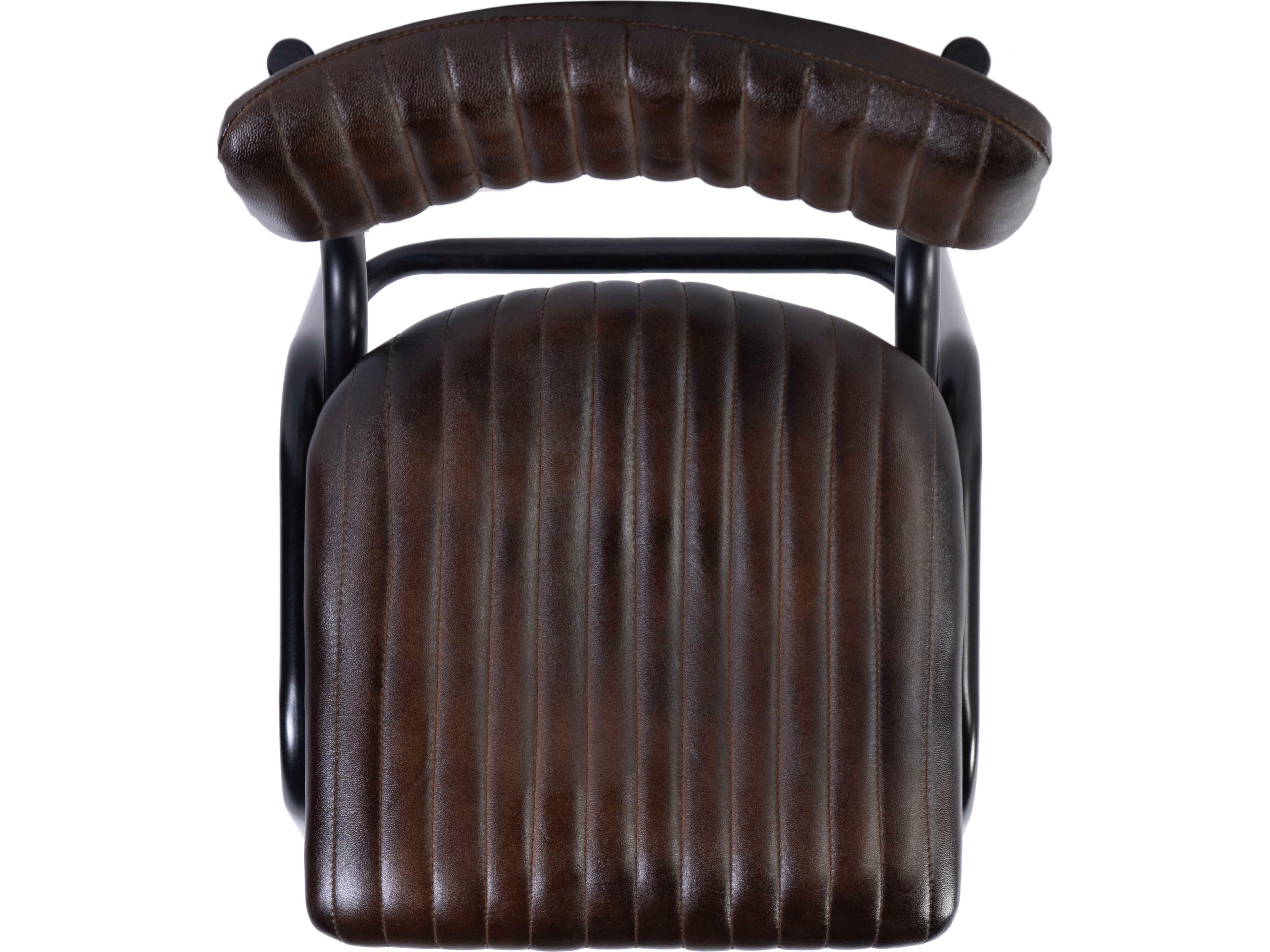 Butler Waylon Black Brown Leather Bar Stool