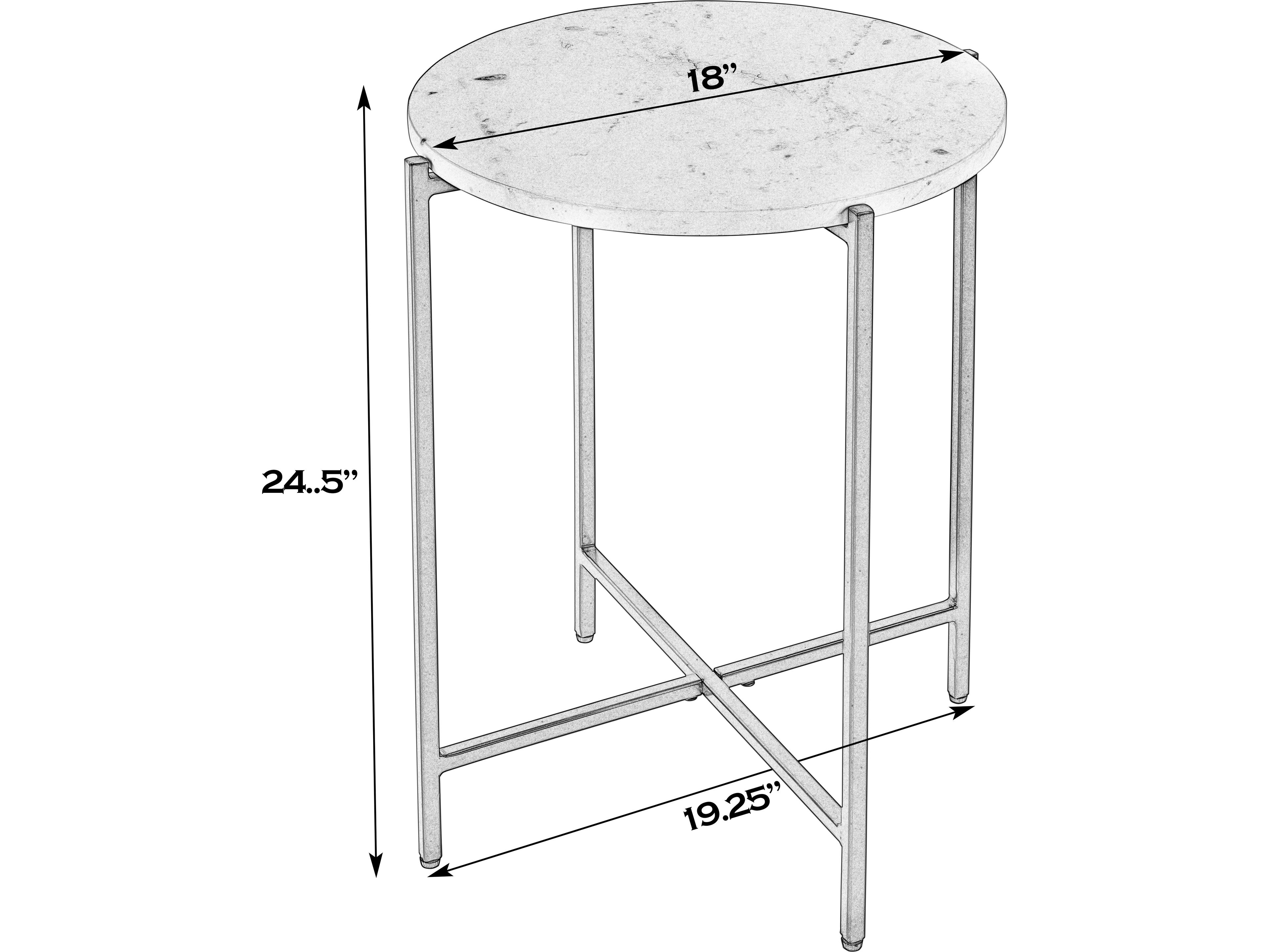 Butler Mirabell Round Marble Mother Of Pearl End Table