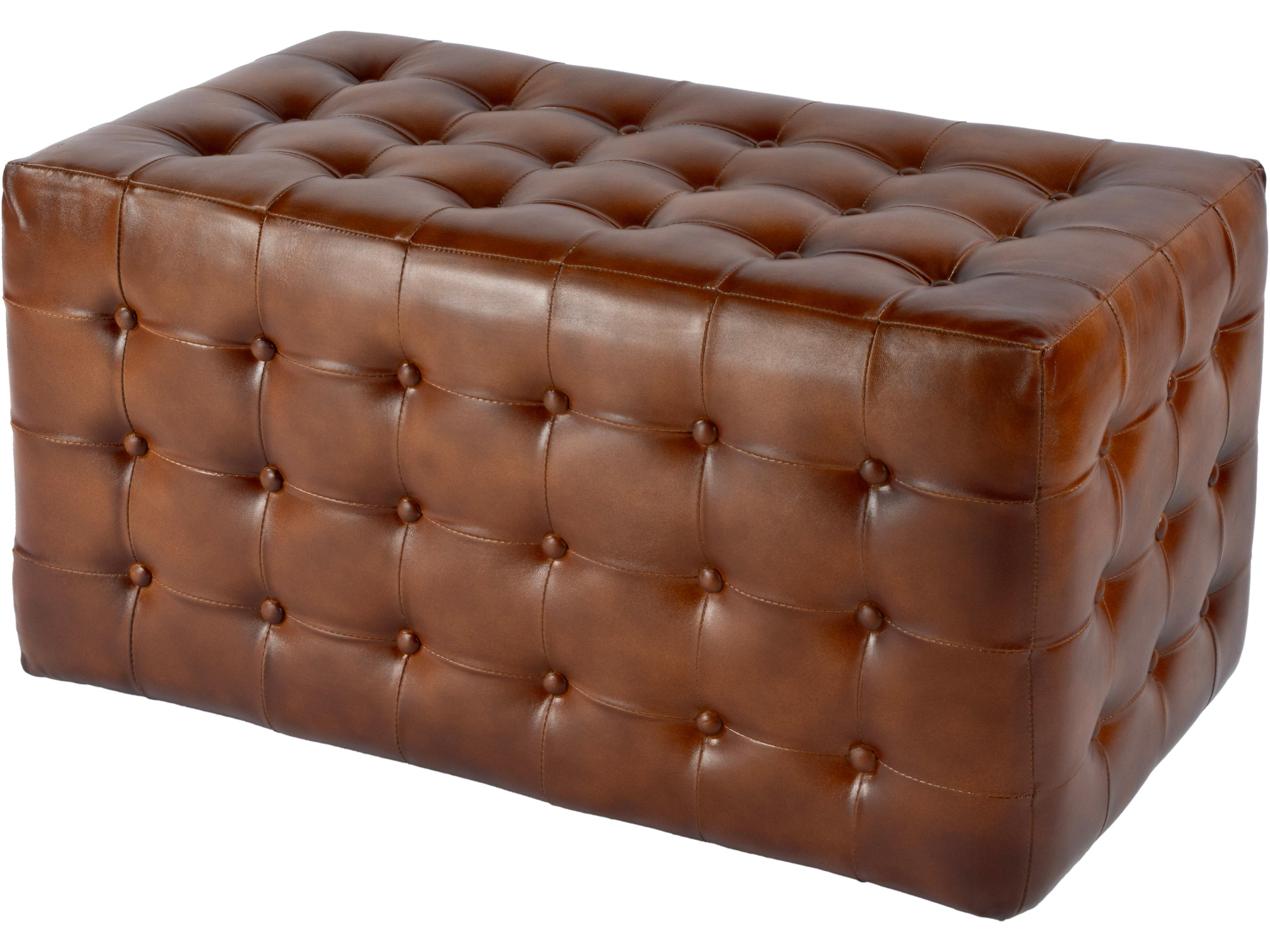 Kingston Brown Leather Accent Bench