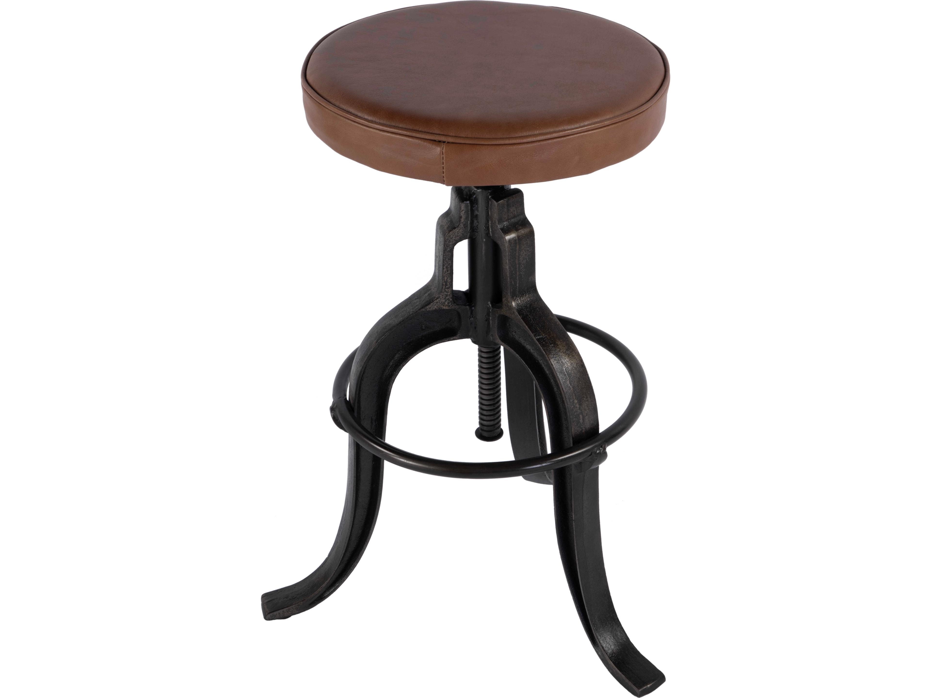 Knight Brown Light To Leather Swivel Bar Stool