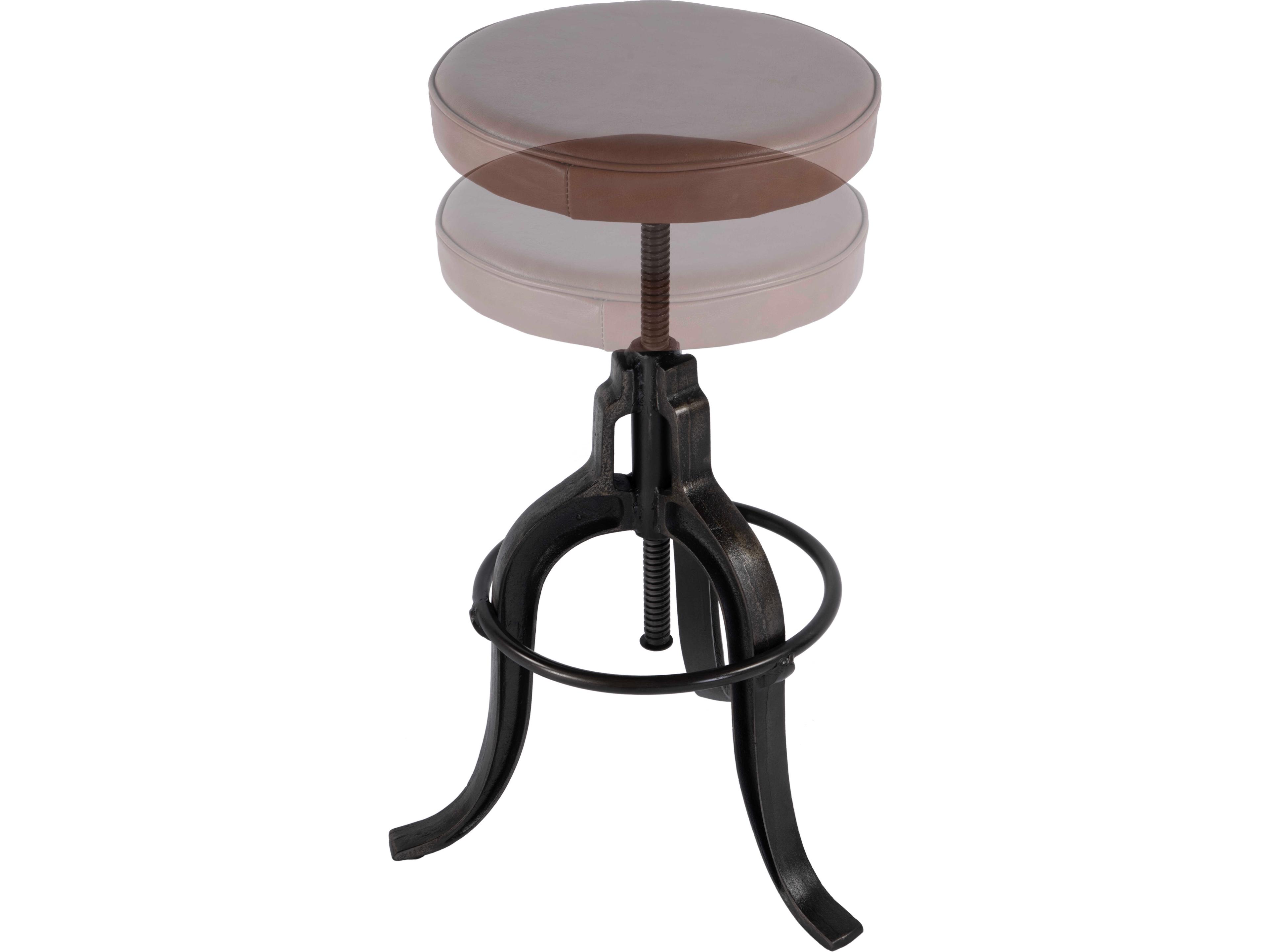 Butler Knight Brown Light To Leather Swivel Bar Stool