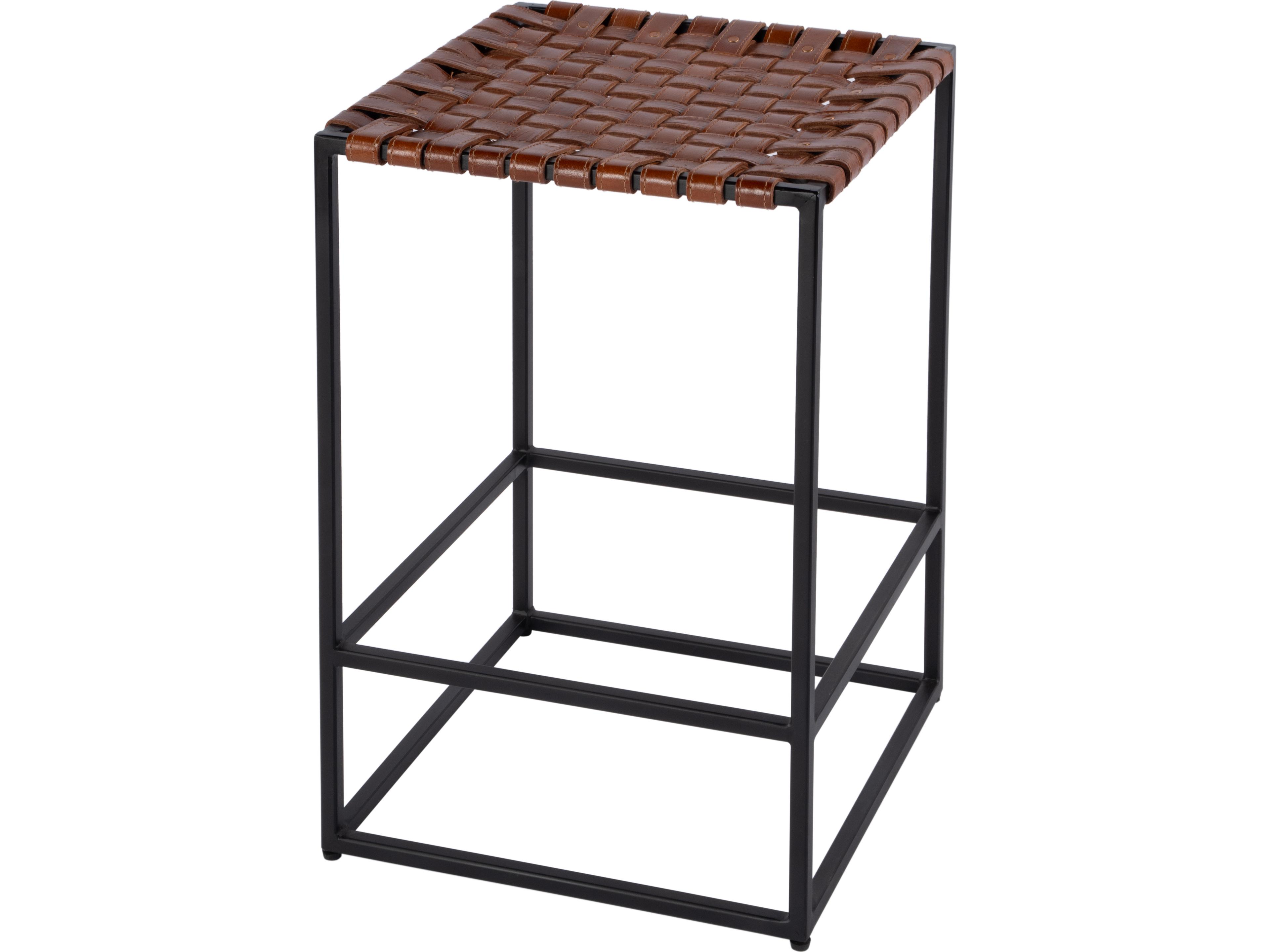 Lowell Brown Leather Counter Stool