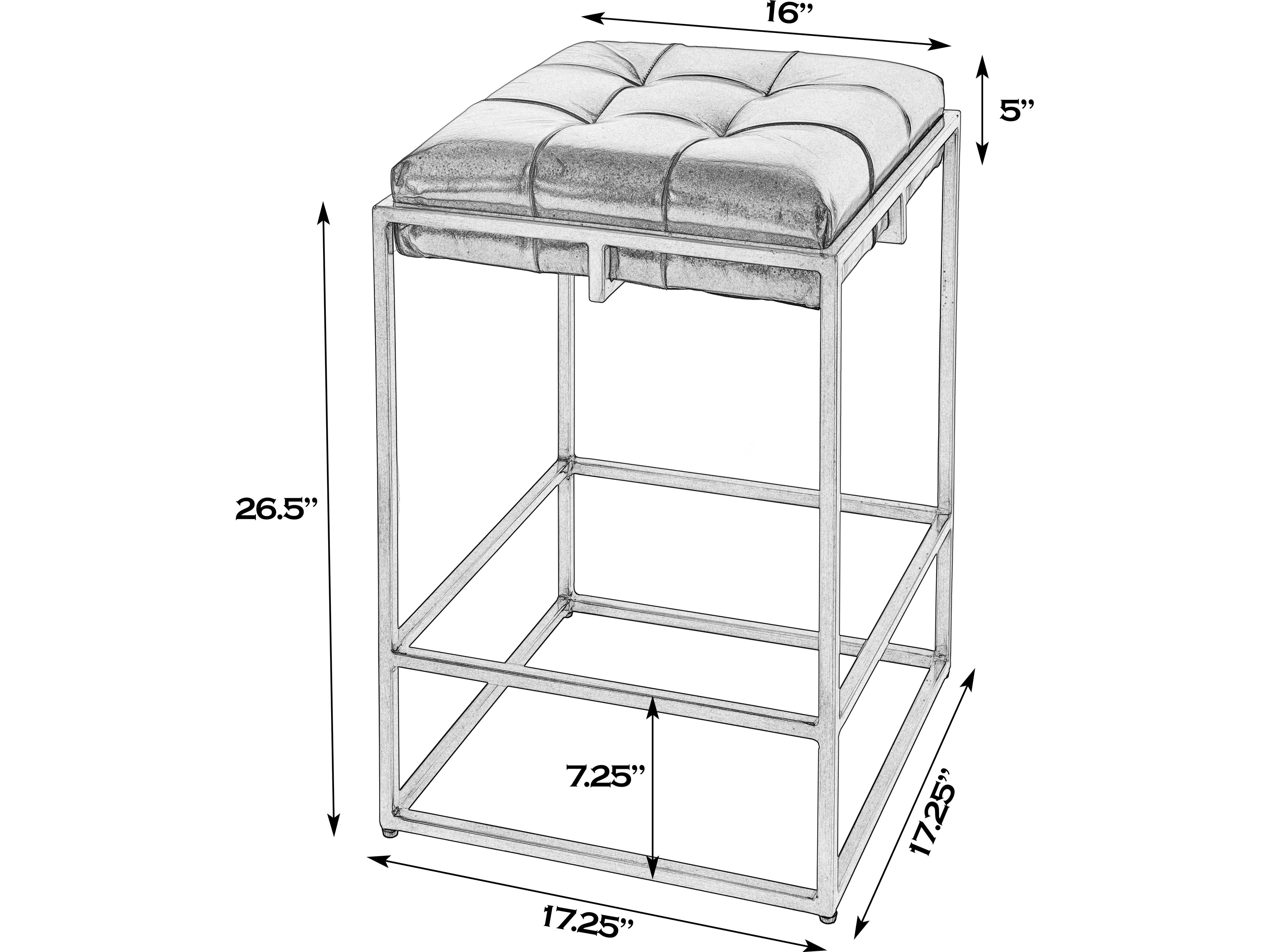 Butler Dudley Black Leather Counter Stool
