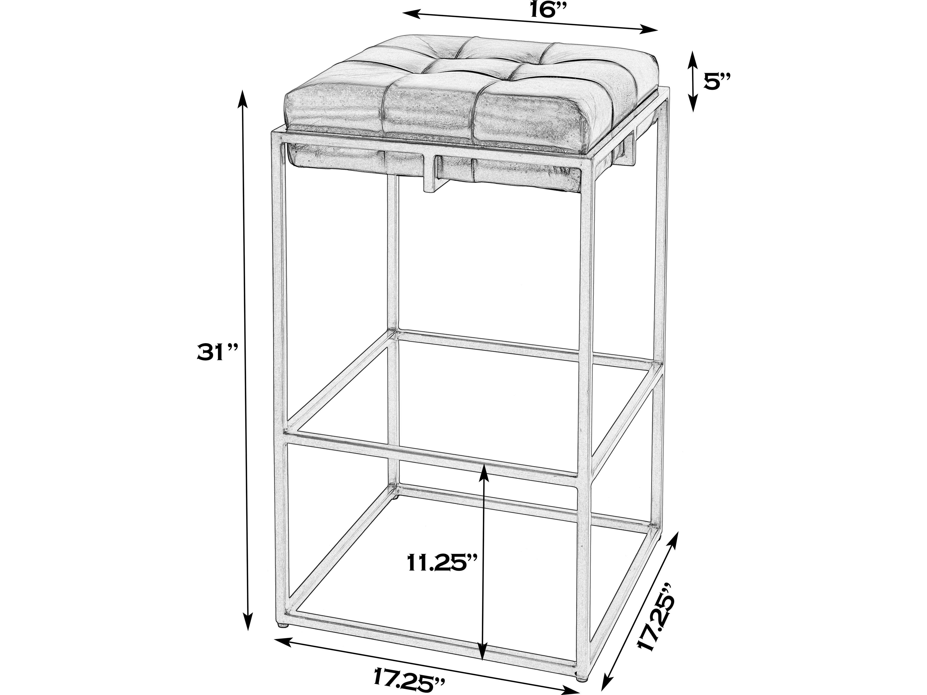 Butler Dudley Black Leather Bar Stool