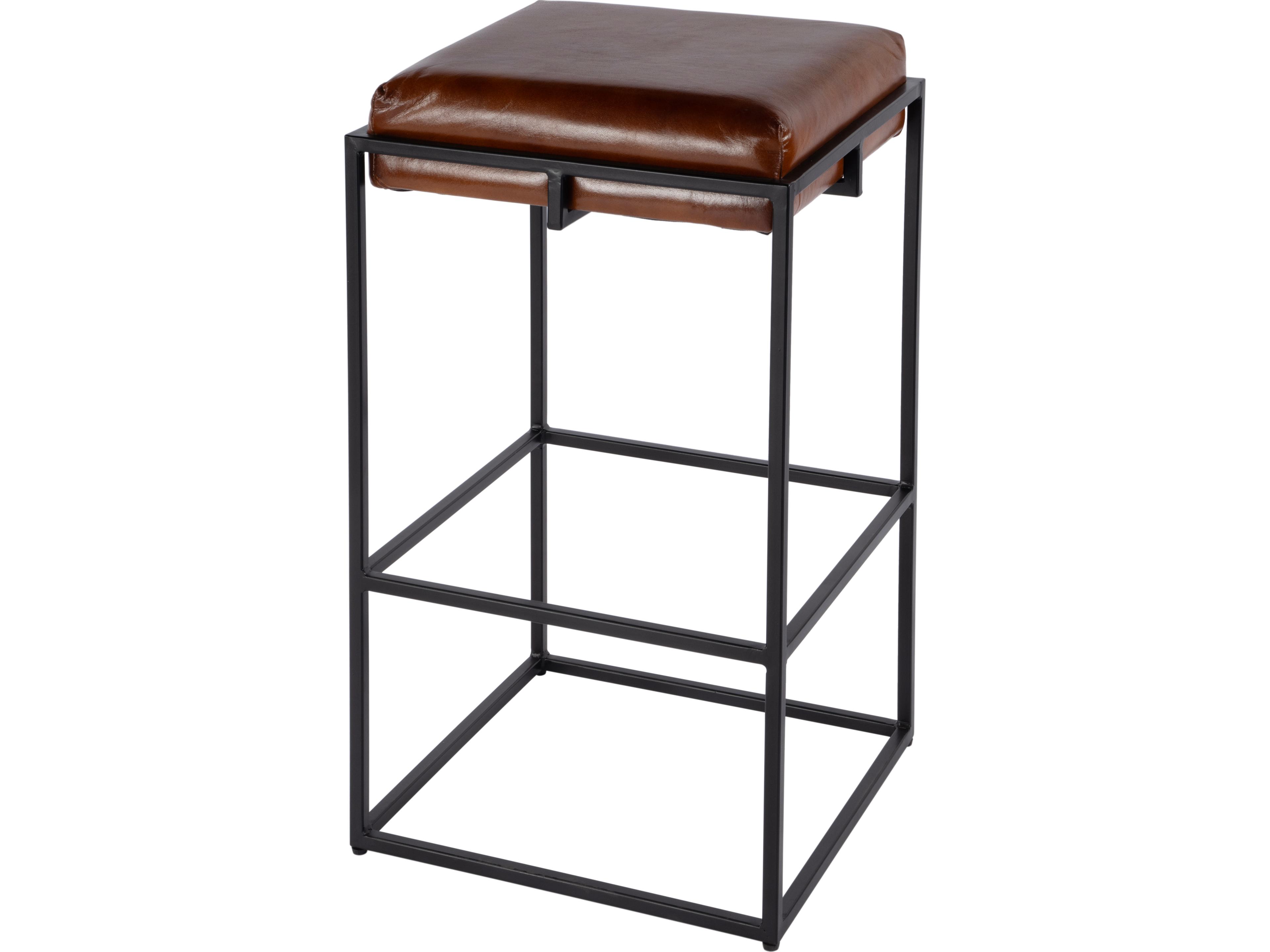 Eldridge Brown Leather Bar Stool