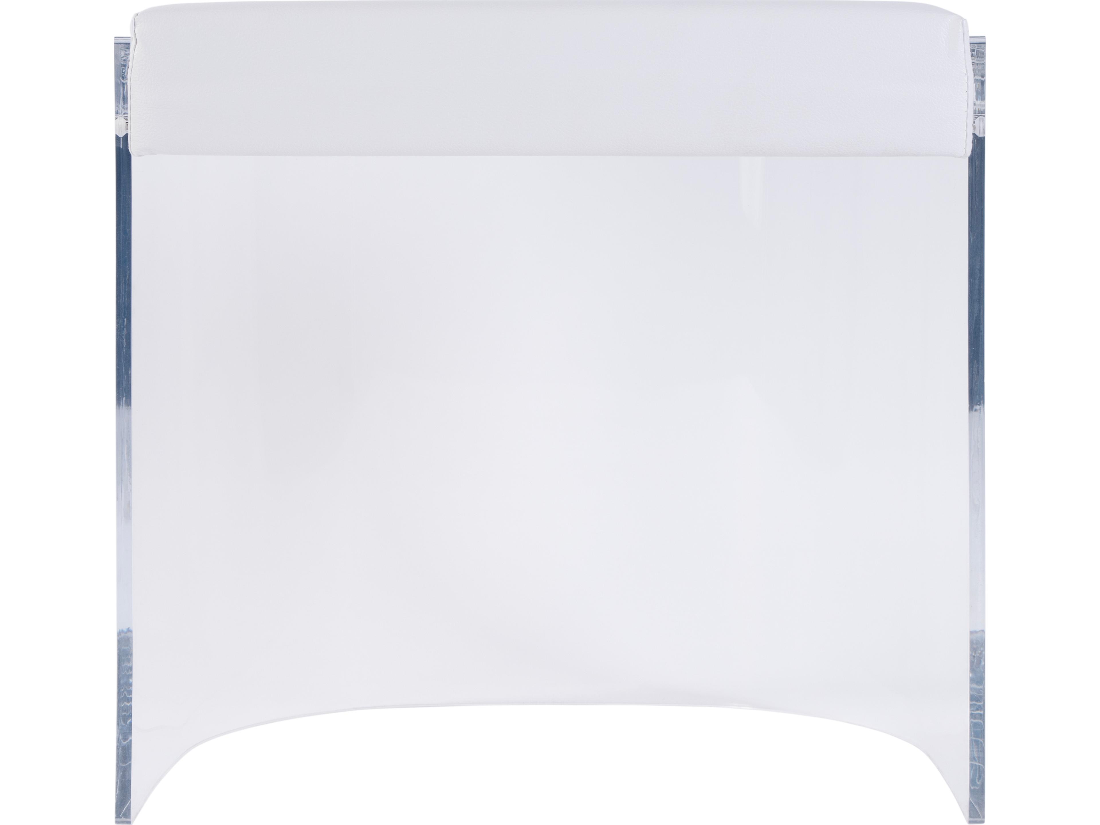 Butler Solara Clear Acrylic Faux Leather Accent Stool