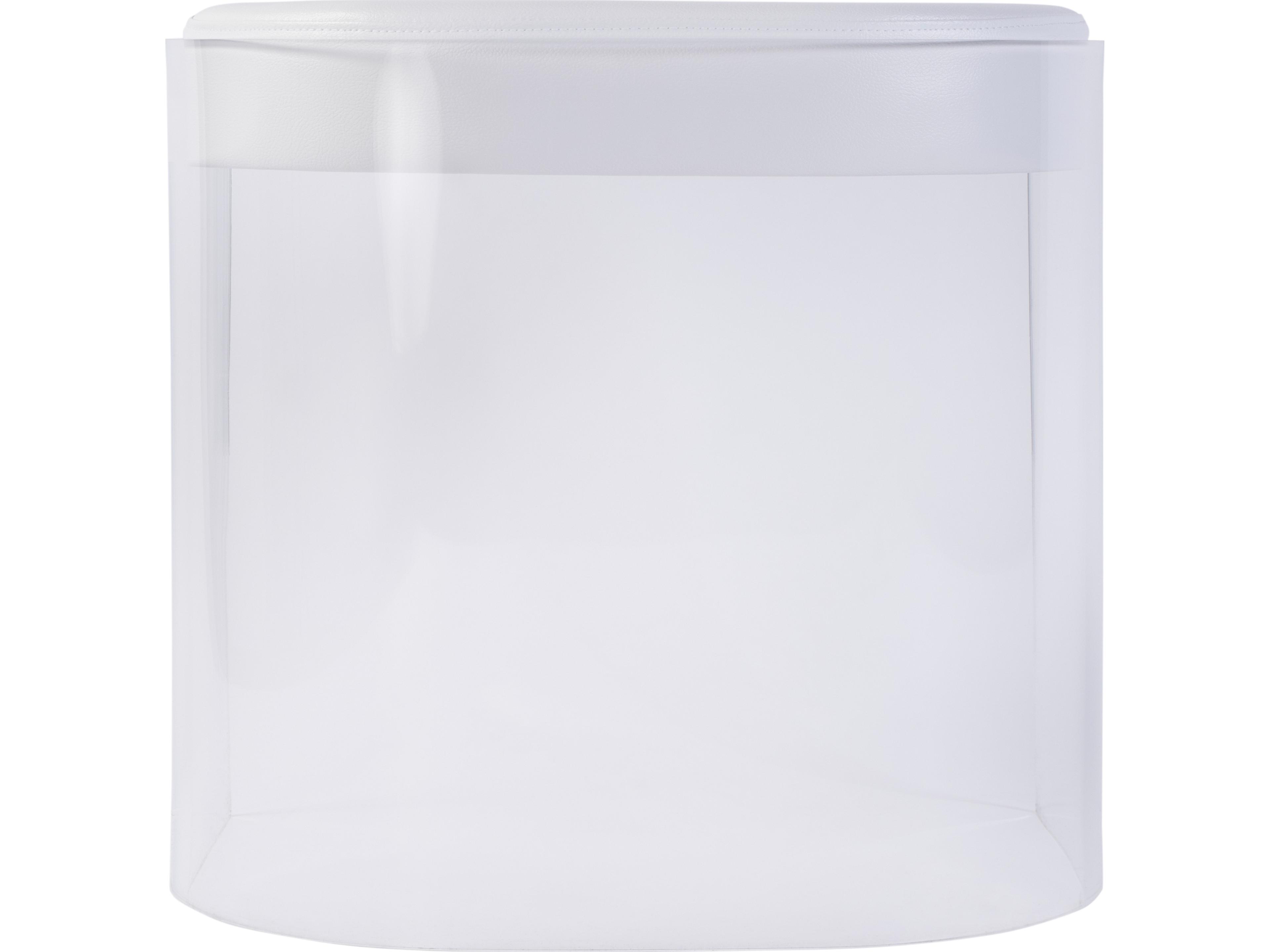 Butler Solara Clear Acrylic Faux Leather Accent Stool