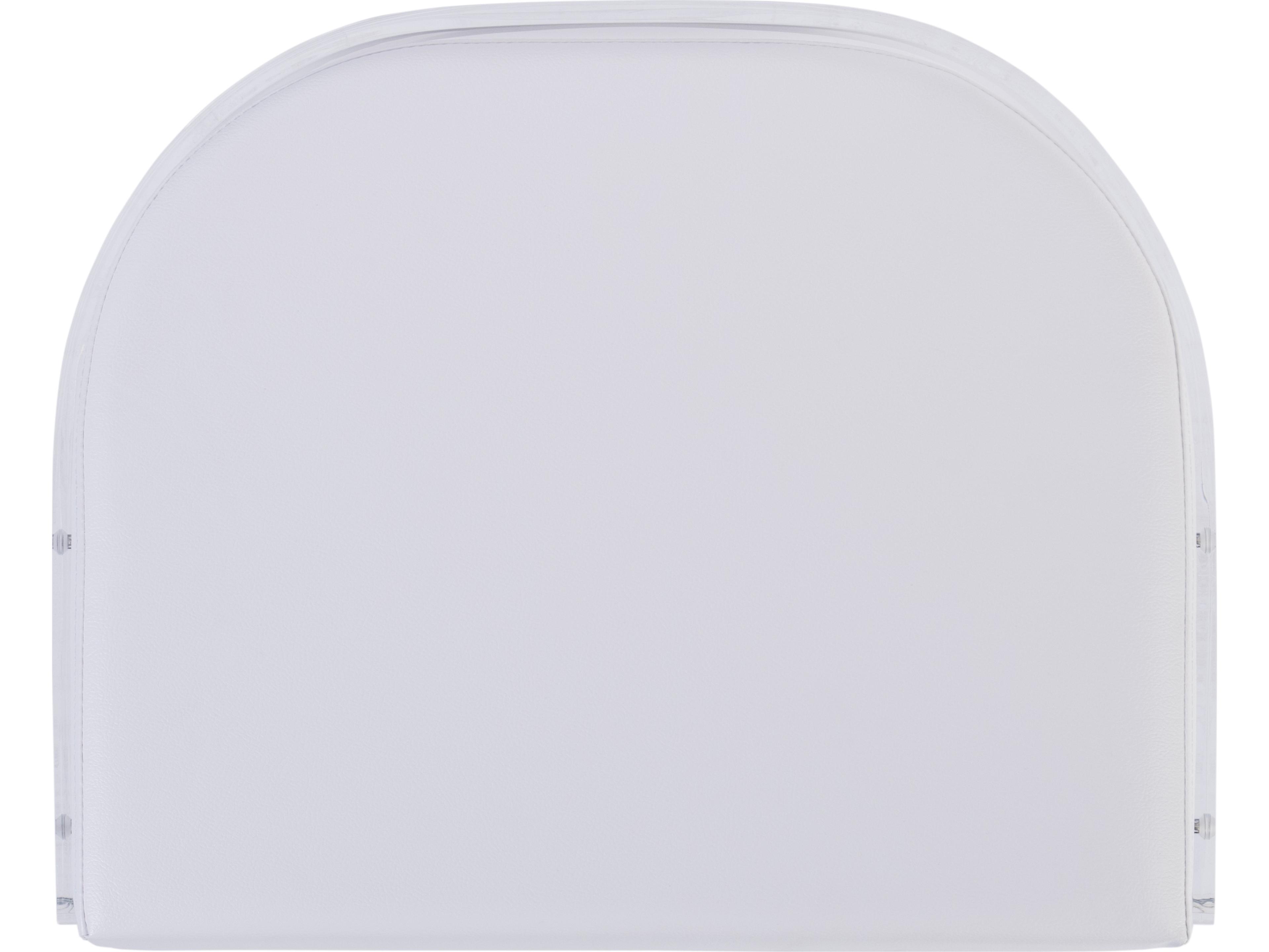 Butler Solara Clear Acrylic Faux Leather Accent Stool