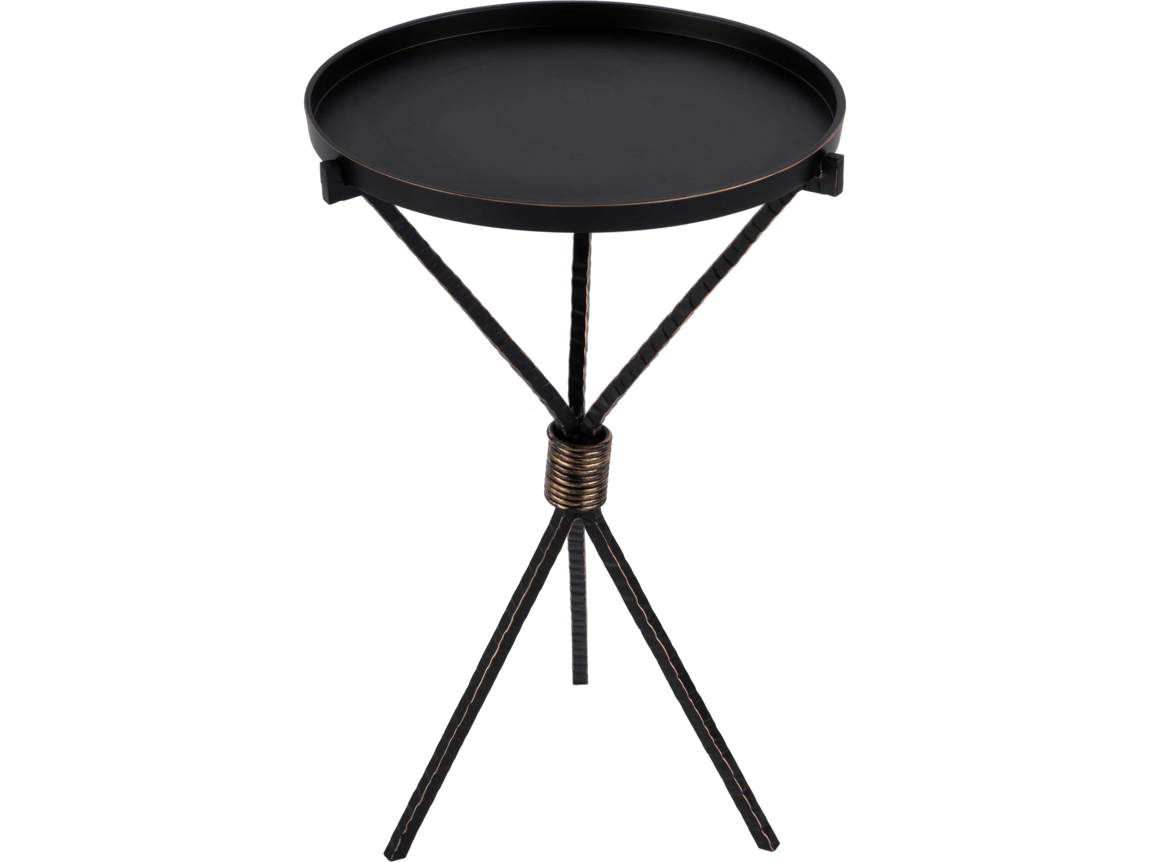 Butler Lucca Round Metal Black End Table