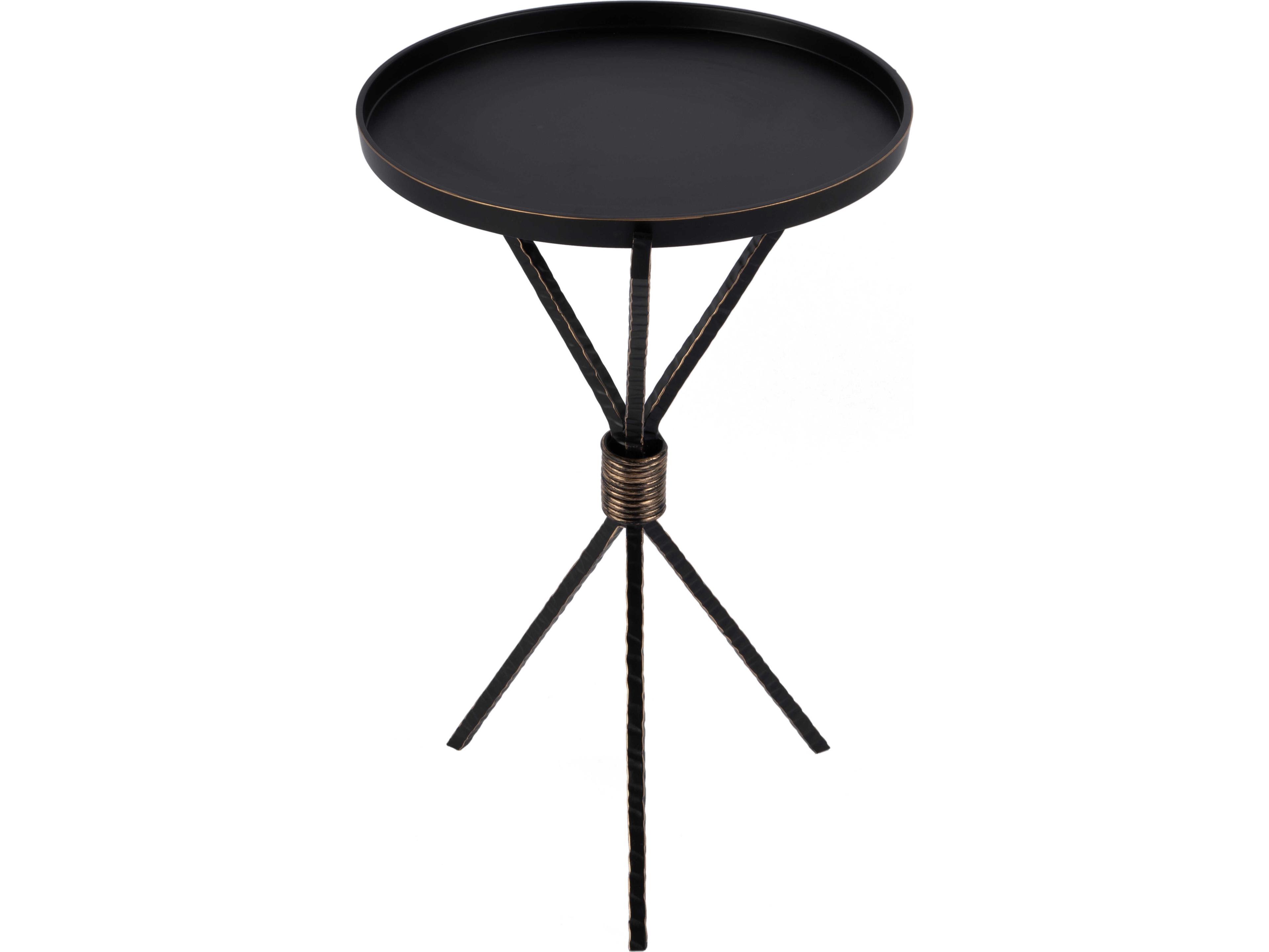 Butler Lucca Round Metal Black End Table