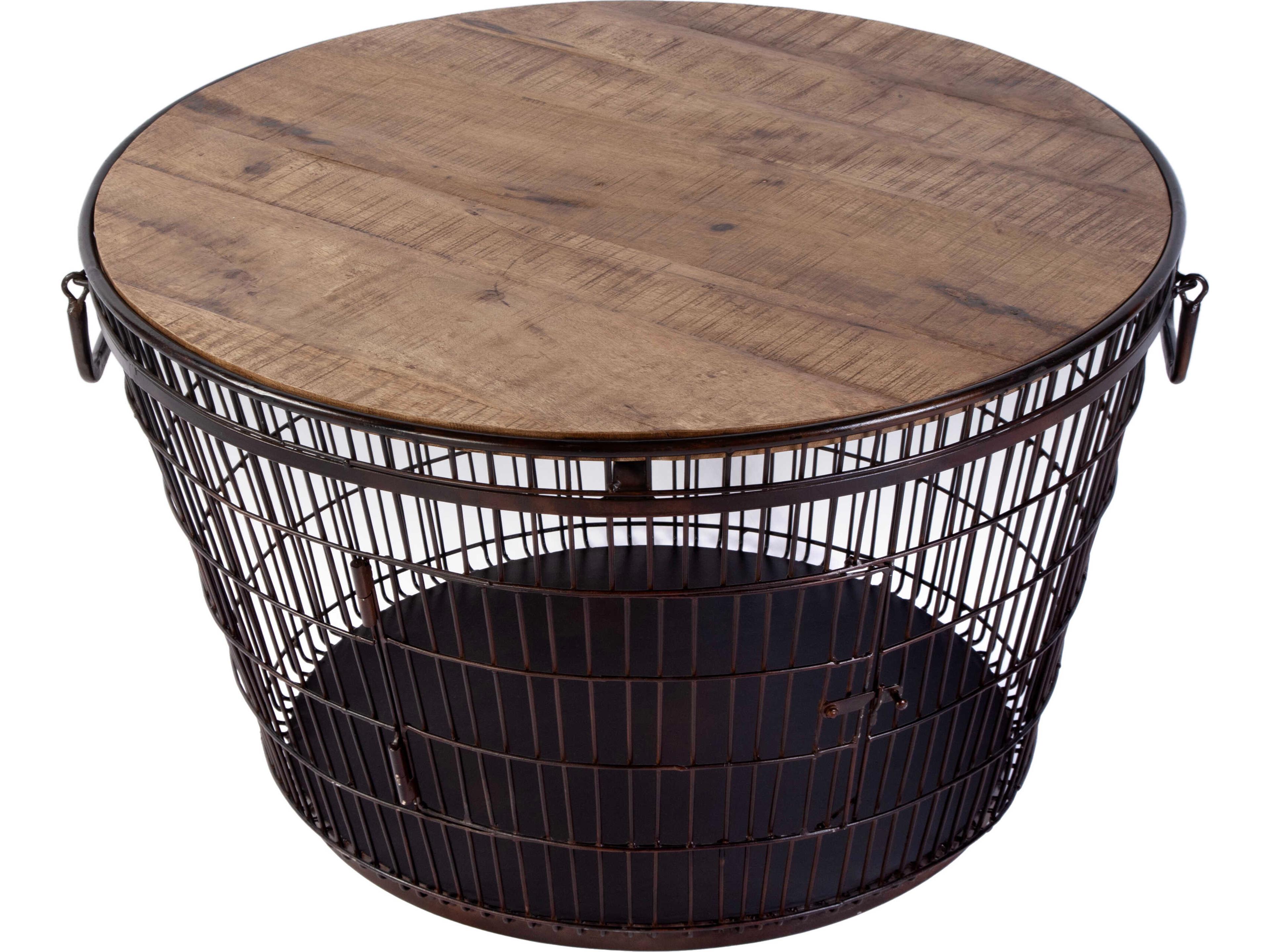 Fulton Round Wood Brown Coffee Table