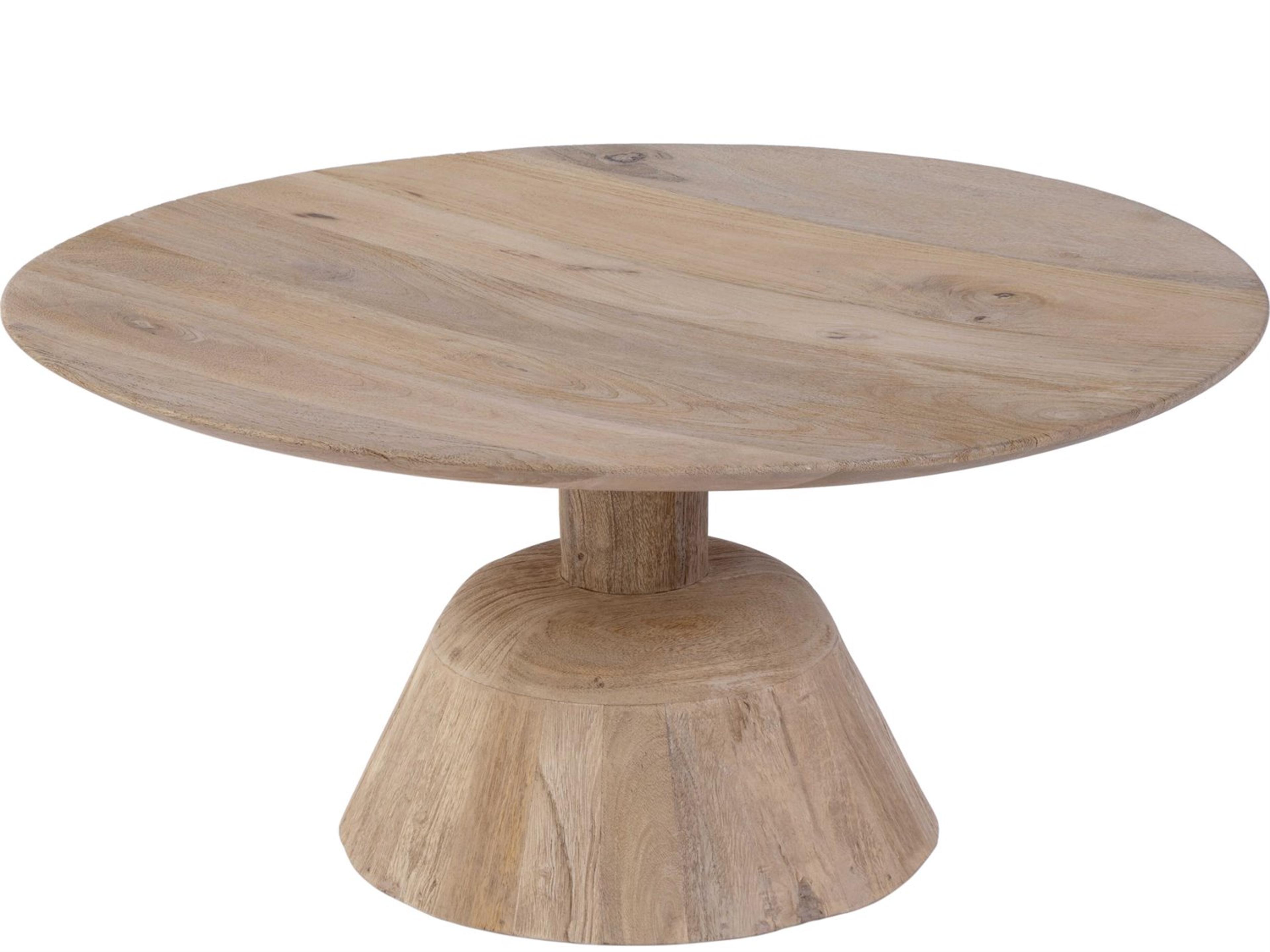 Carmine Round Wood Natural Coffee Table