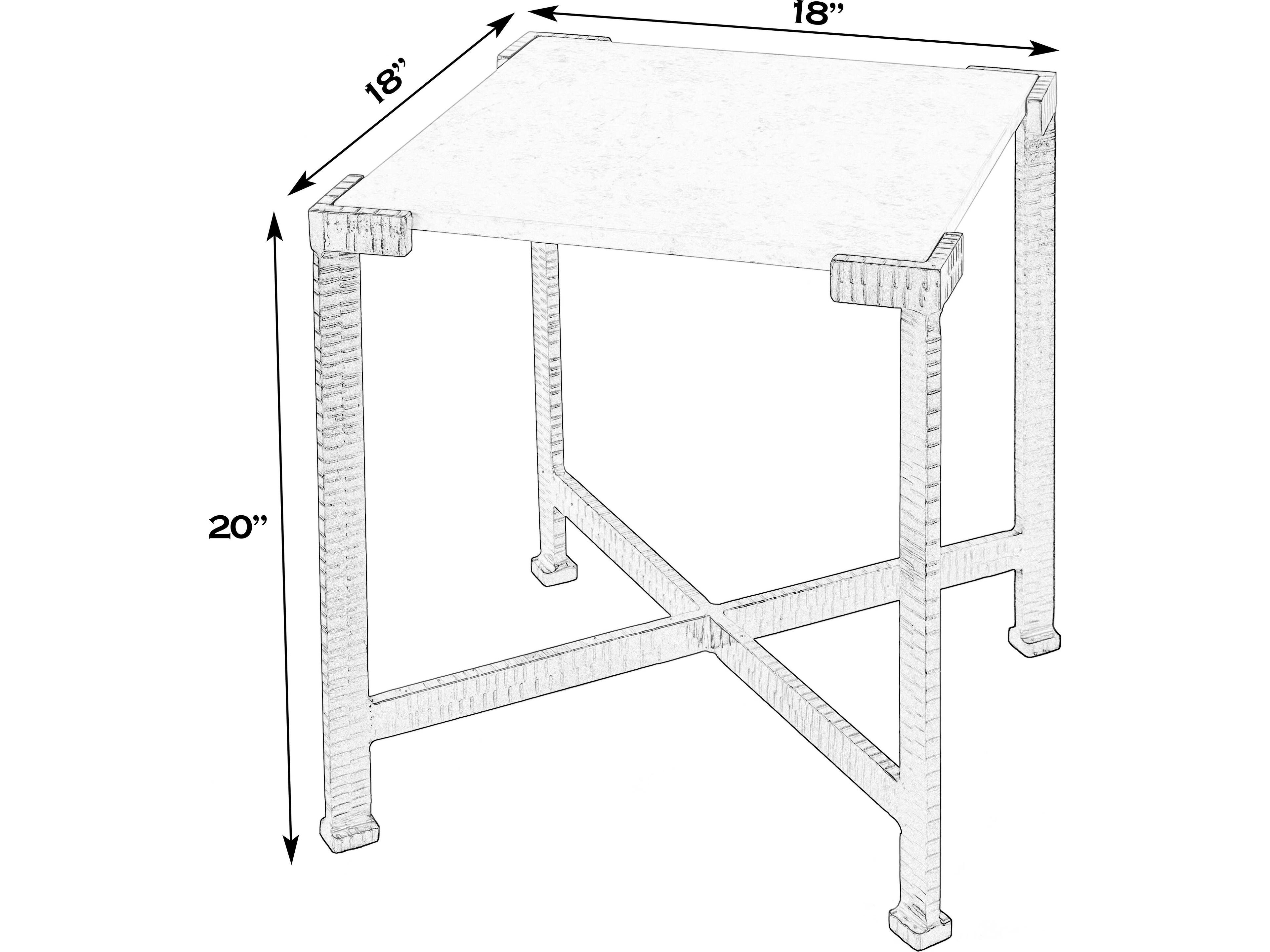Butler Loric Square Marble White Antique Gold End Table