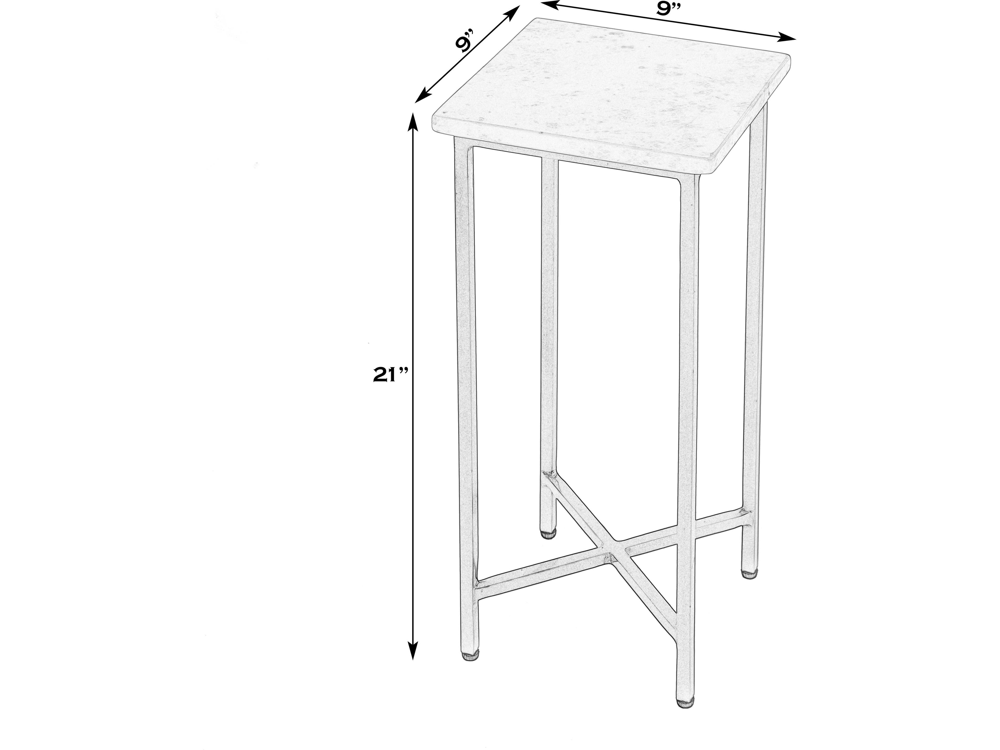 Butler Paulina Square Marble White Antique Gold End Table